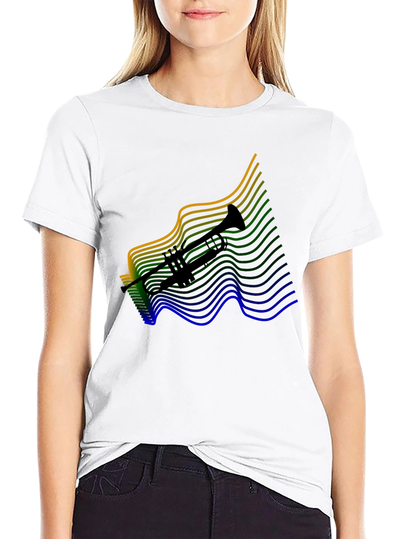 Trumpet Graphic Tee - Black Cotton Blend