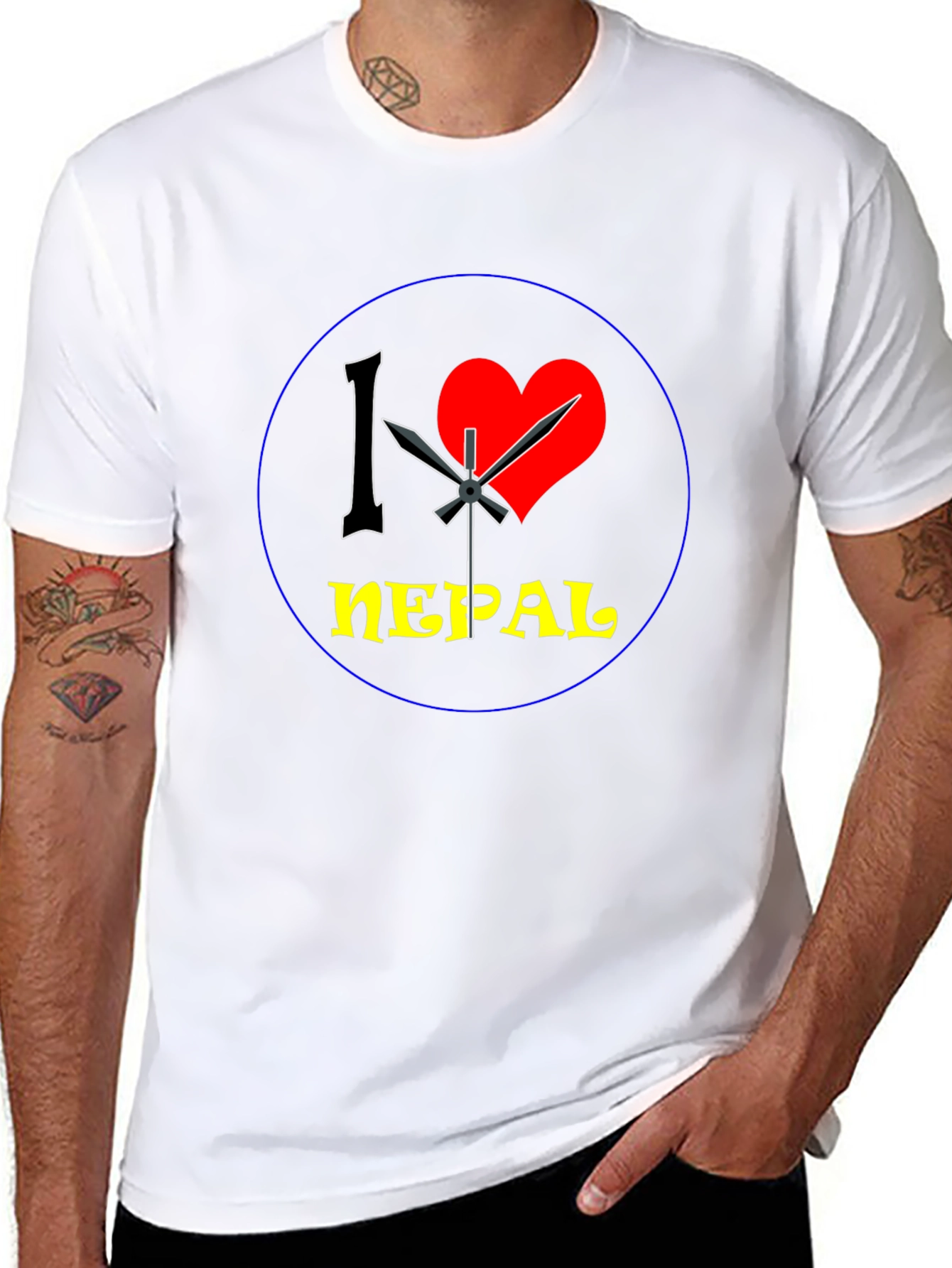 I Heart Nepal Graphic Tee - Black Cotton T-Shirt