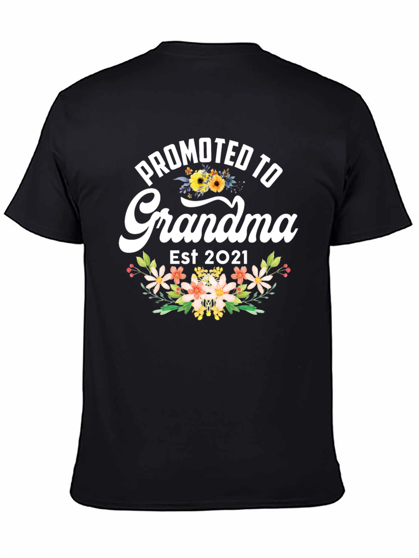 Promoted to Grandma 2021 Floral T-Shirt