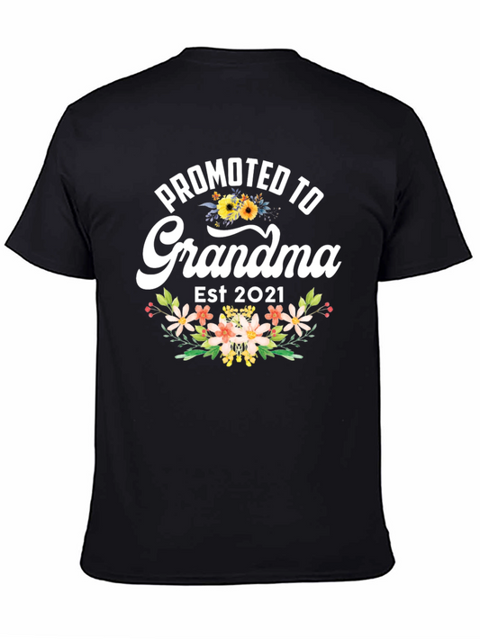 Promoted to Grandma 2021 Floral T-Shirt