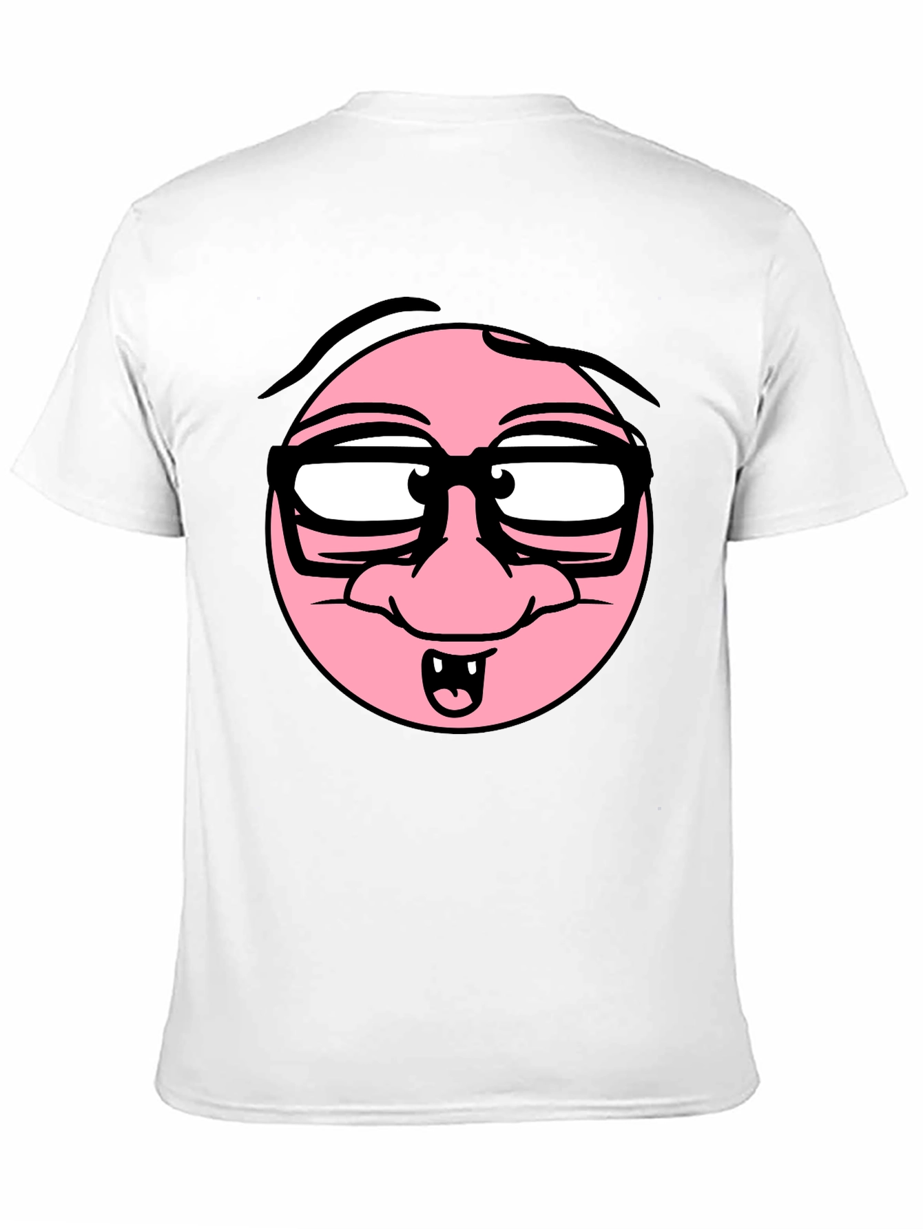 Funny Cartoon Face Black T-Shirt