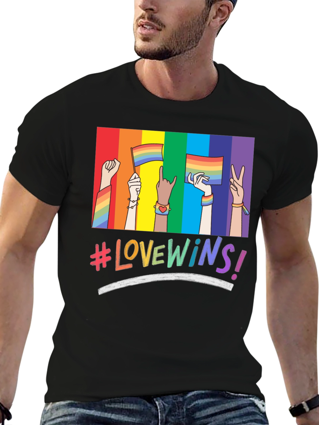Love Wins Pride T-Shirt - Rainbow Graphic Tee