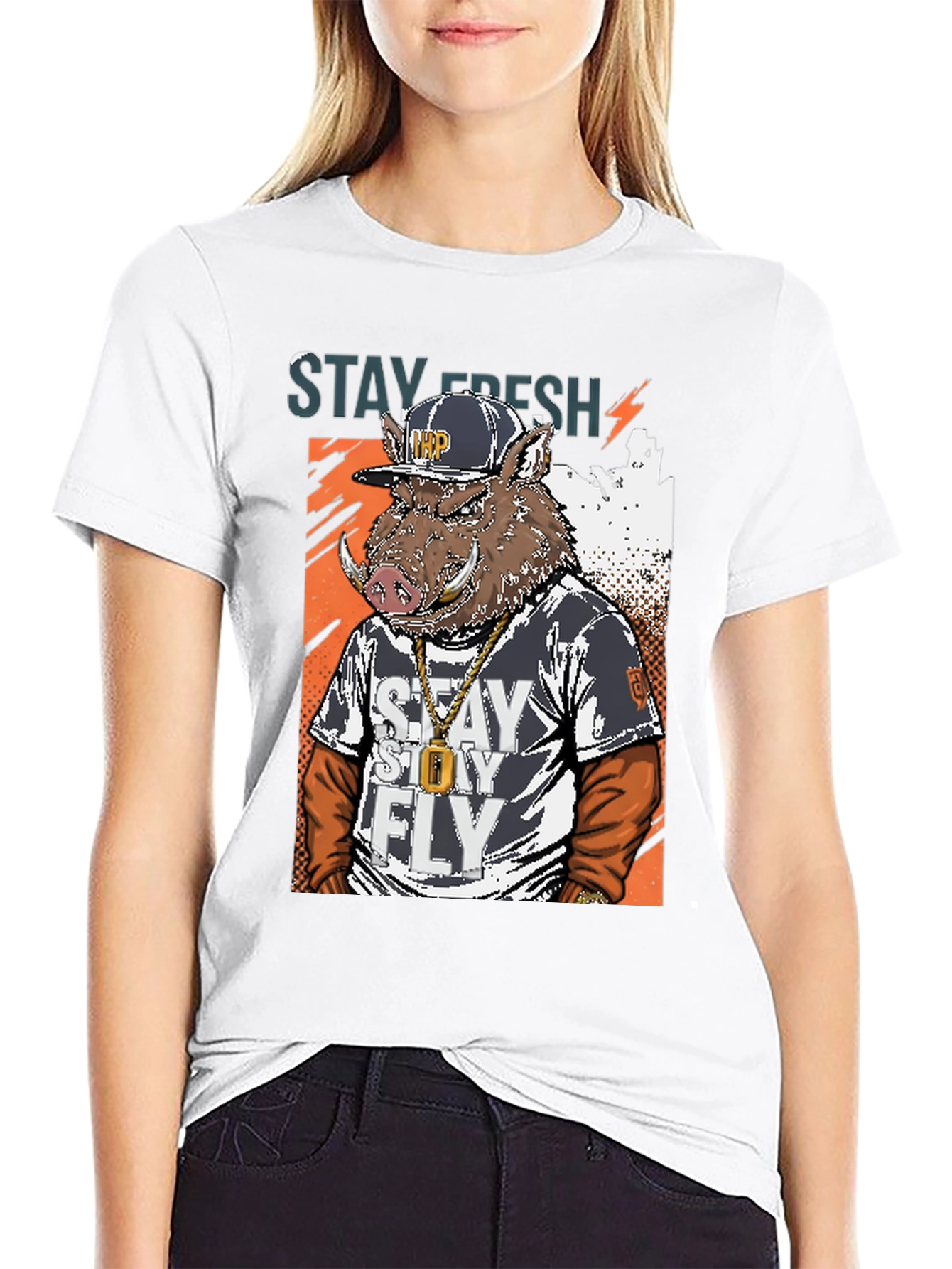 Stay Fresh Boar Graphic Tee - Mens Black T-Shirt