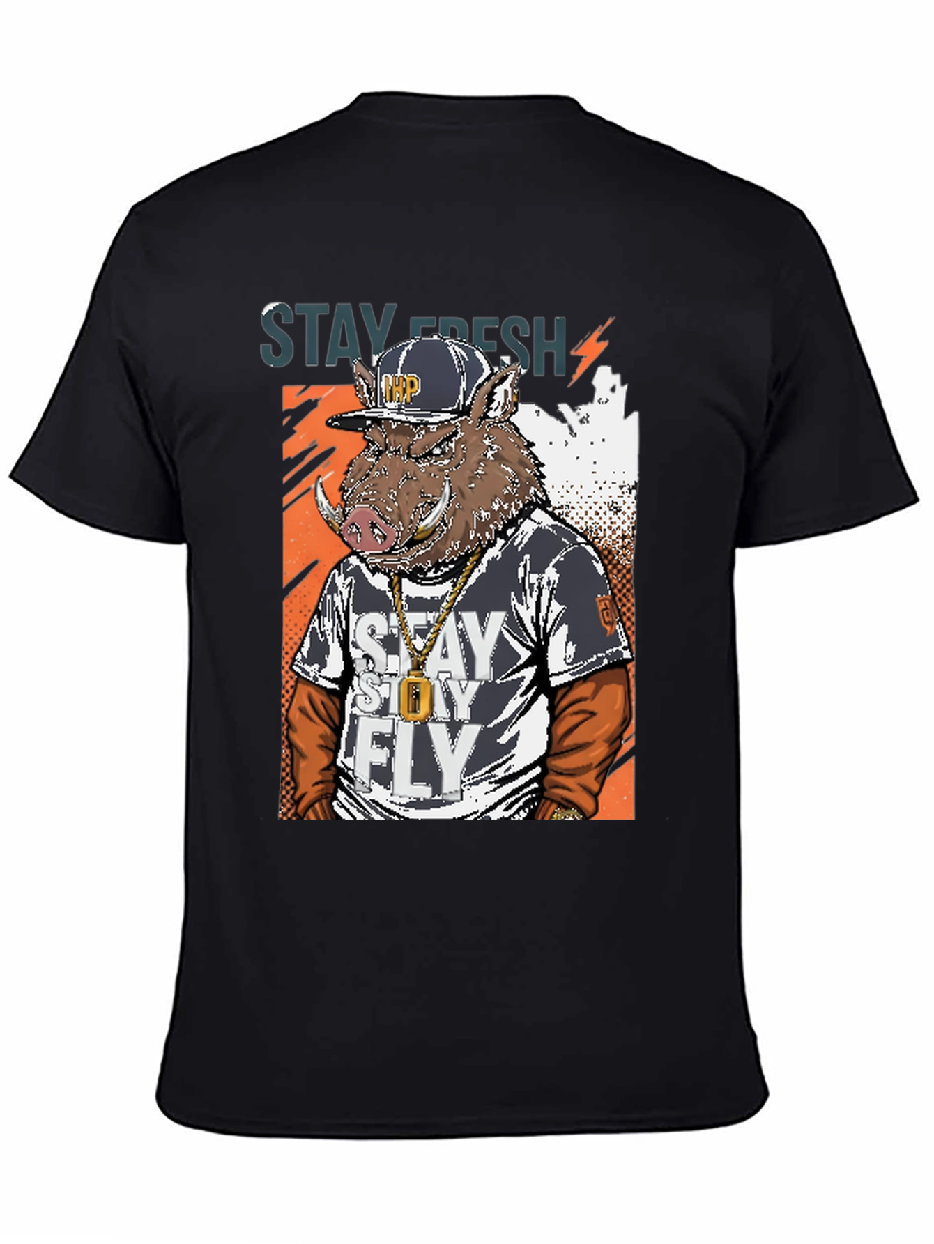 Stay Fresh Boar Graphic Tee - Mens Black T-Shirt