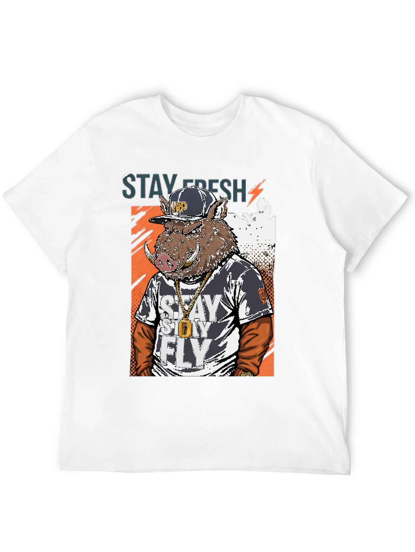 Stay Fresh Boar Graphic Tee - Mens Black T-Shirt