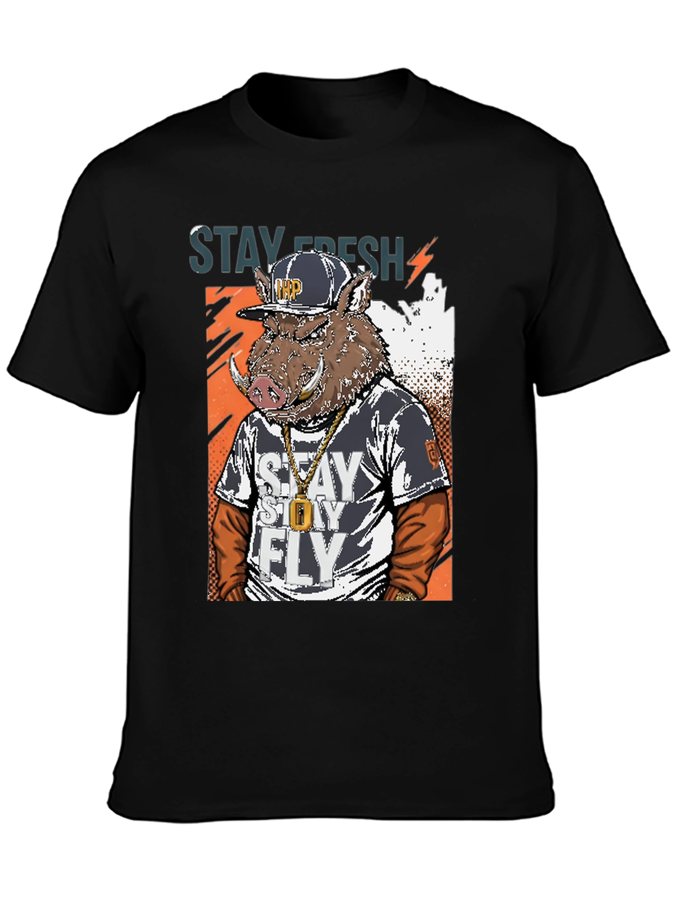 Stay Fresh Boar Graphic Tee - Mens Black T-Shirt