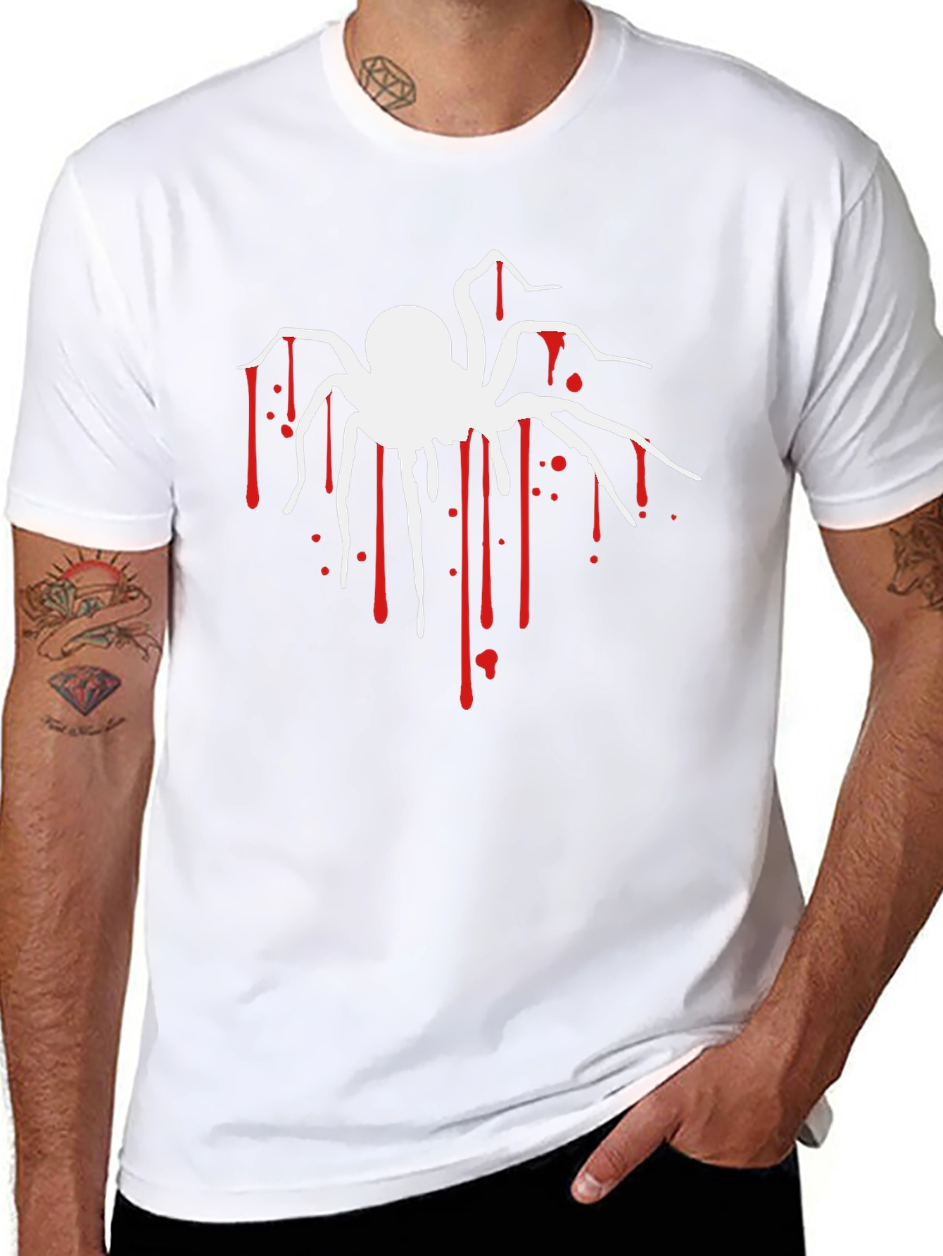 Creepy Spider Graphic Tee - Halloween T-Shirt