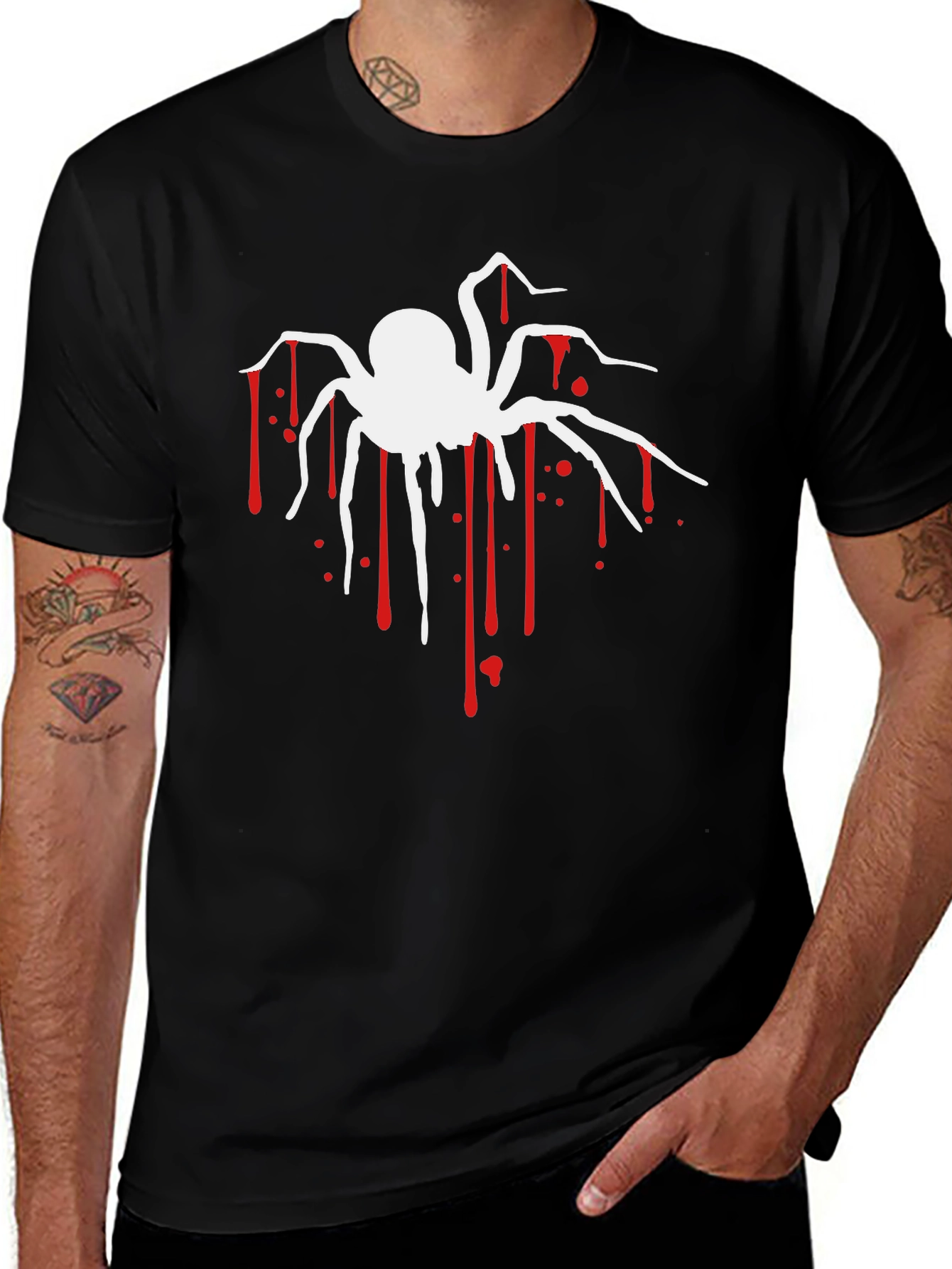 Creepy Spider Graphic Tee - Halloween T-Shirt