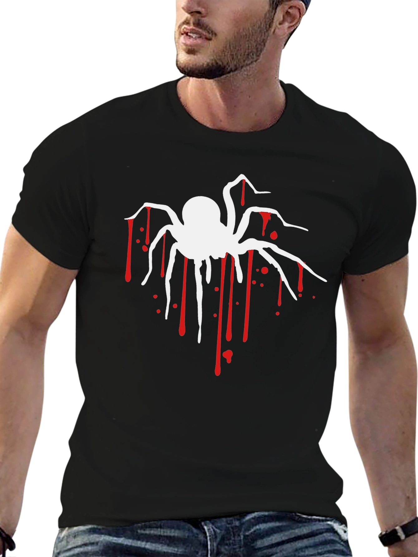 Creepy Spider Graphic Tee - Halloween T-Shirt