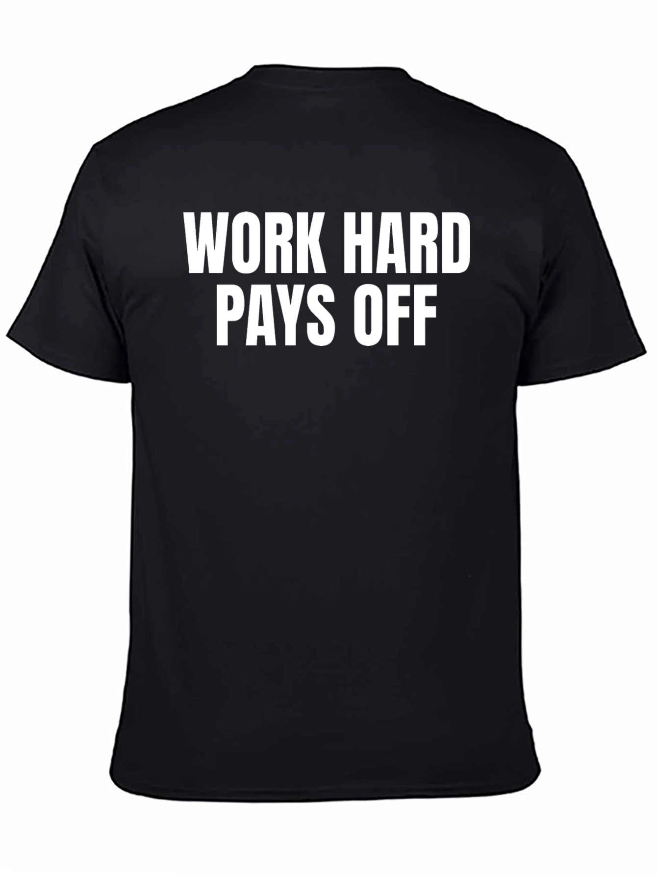 Work Hard Pays Off Black Graphic T-Shirt