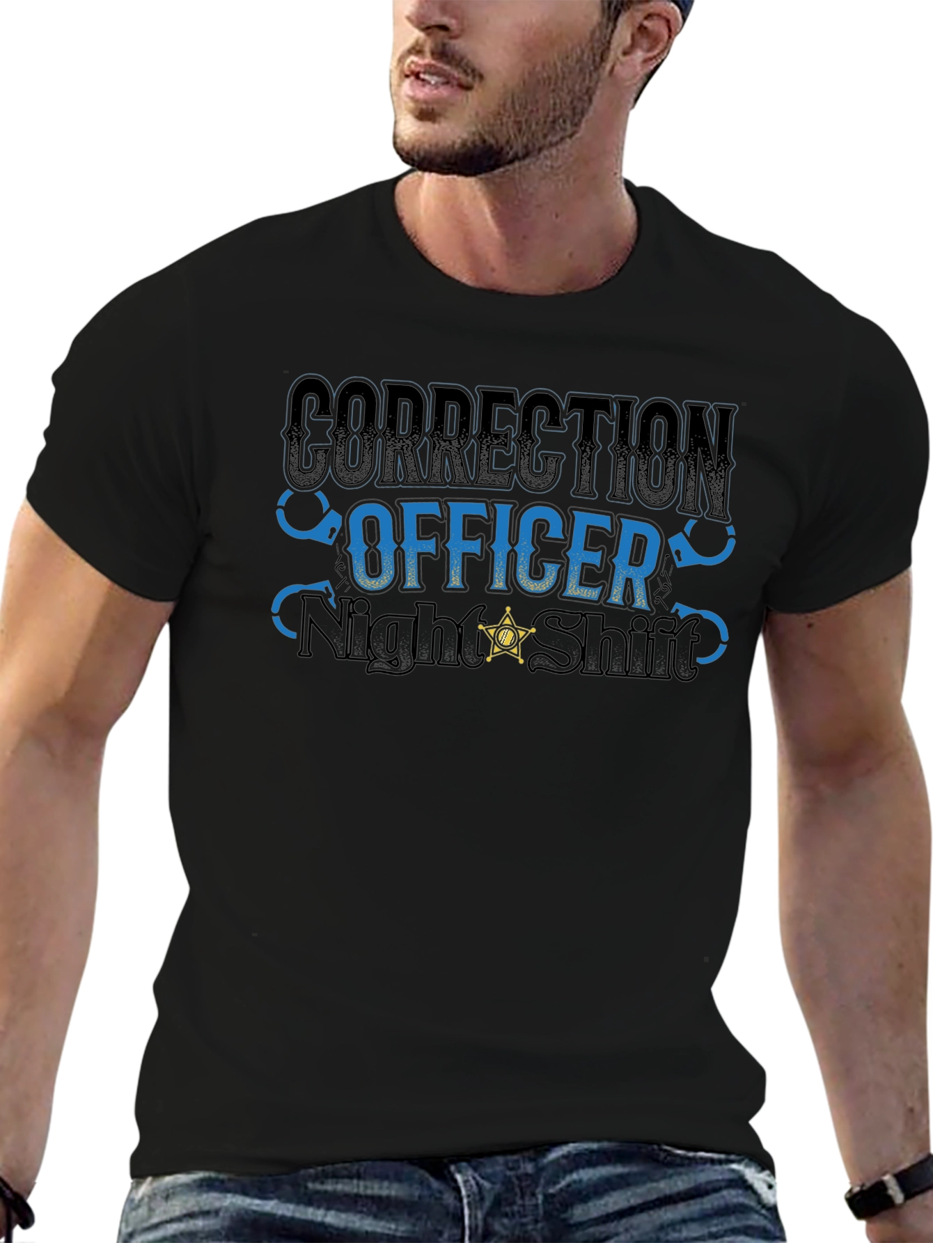 Correction Officer Night Shift Black T-Shirt
