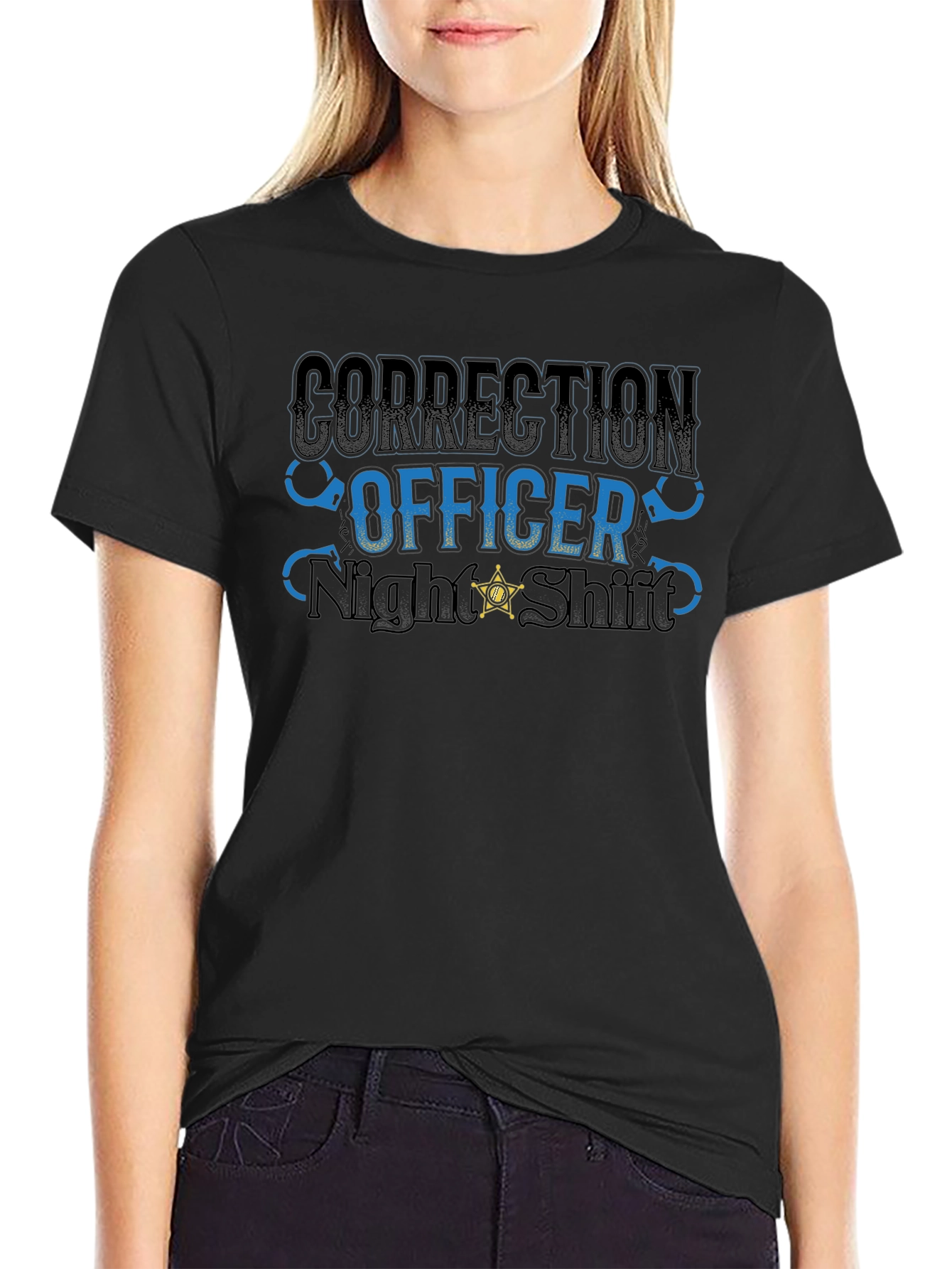 Correction Officer Night Shift Black T-Shirt