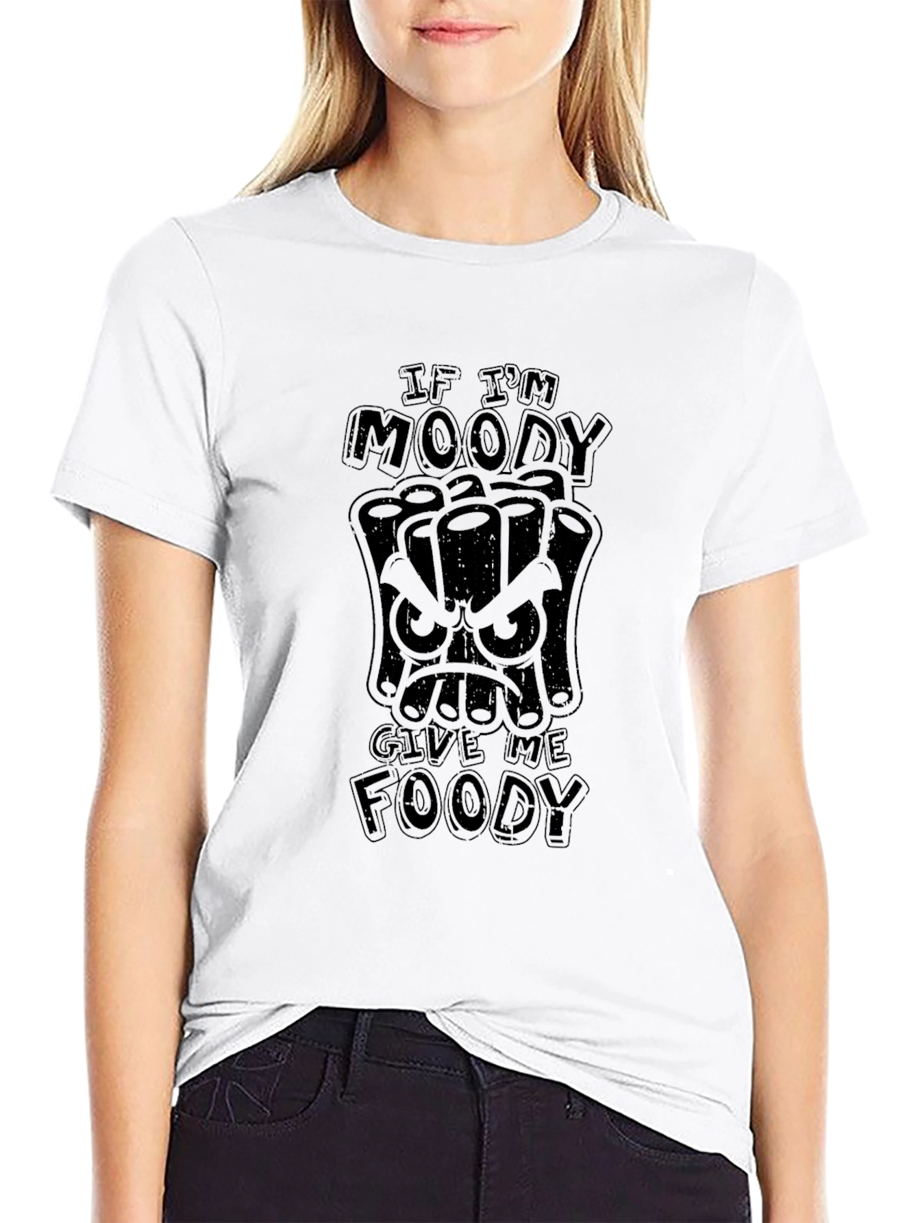 Moody Foody Graphic T-Shirt - Black Cotton Tee