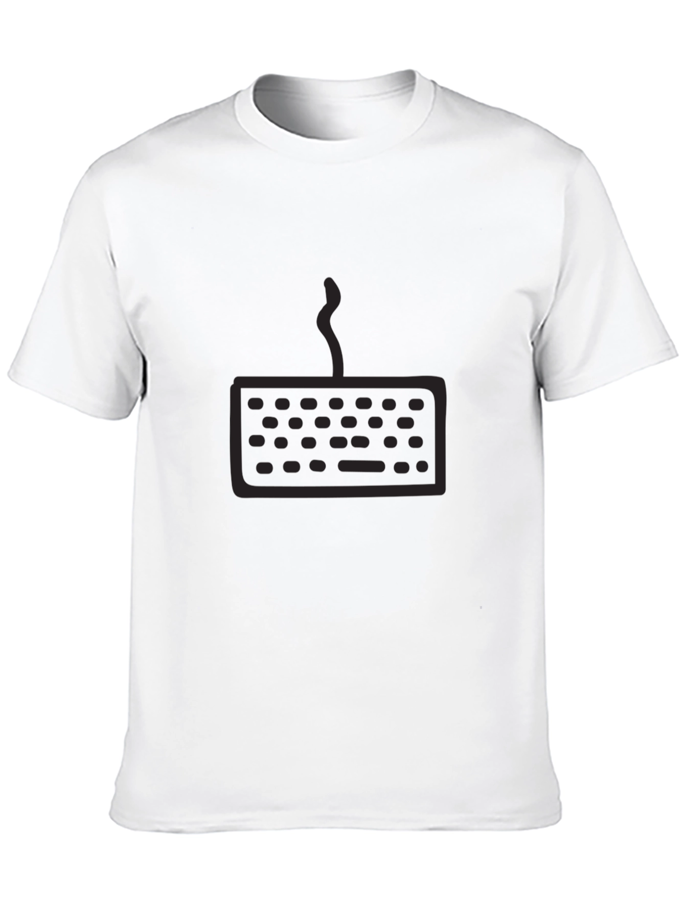 Keyboard Graphic T-Shirt - Black Cotton Casual Tee