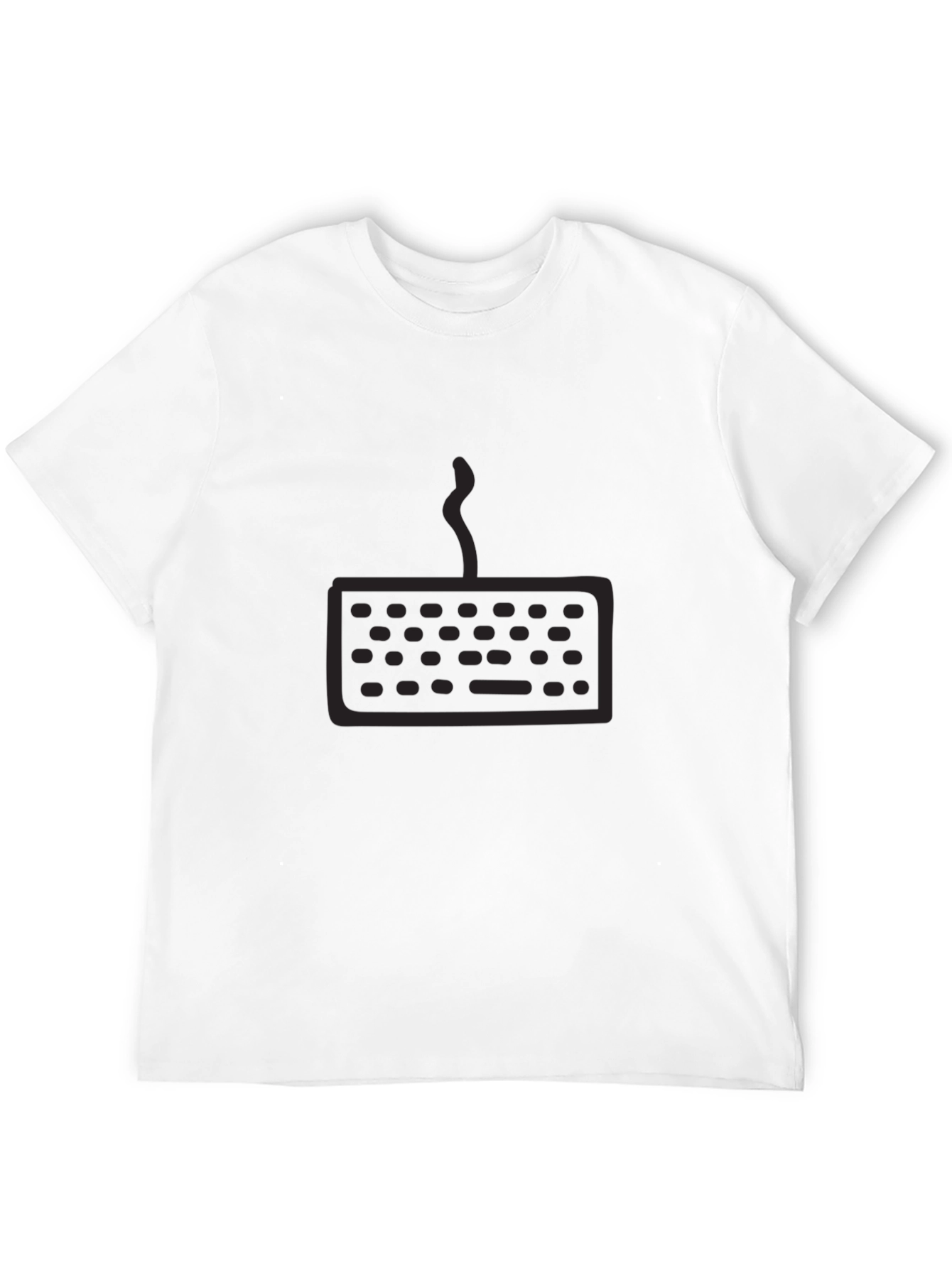 Keyboard Graphic T-Shirt - Black Cotton Casual Tee
