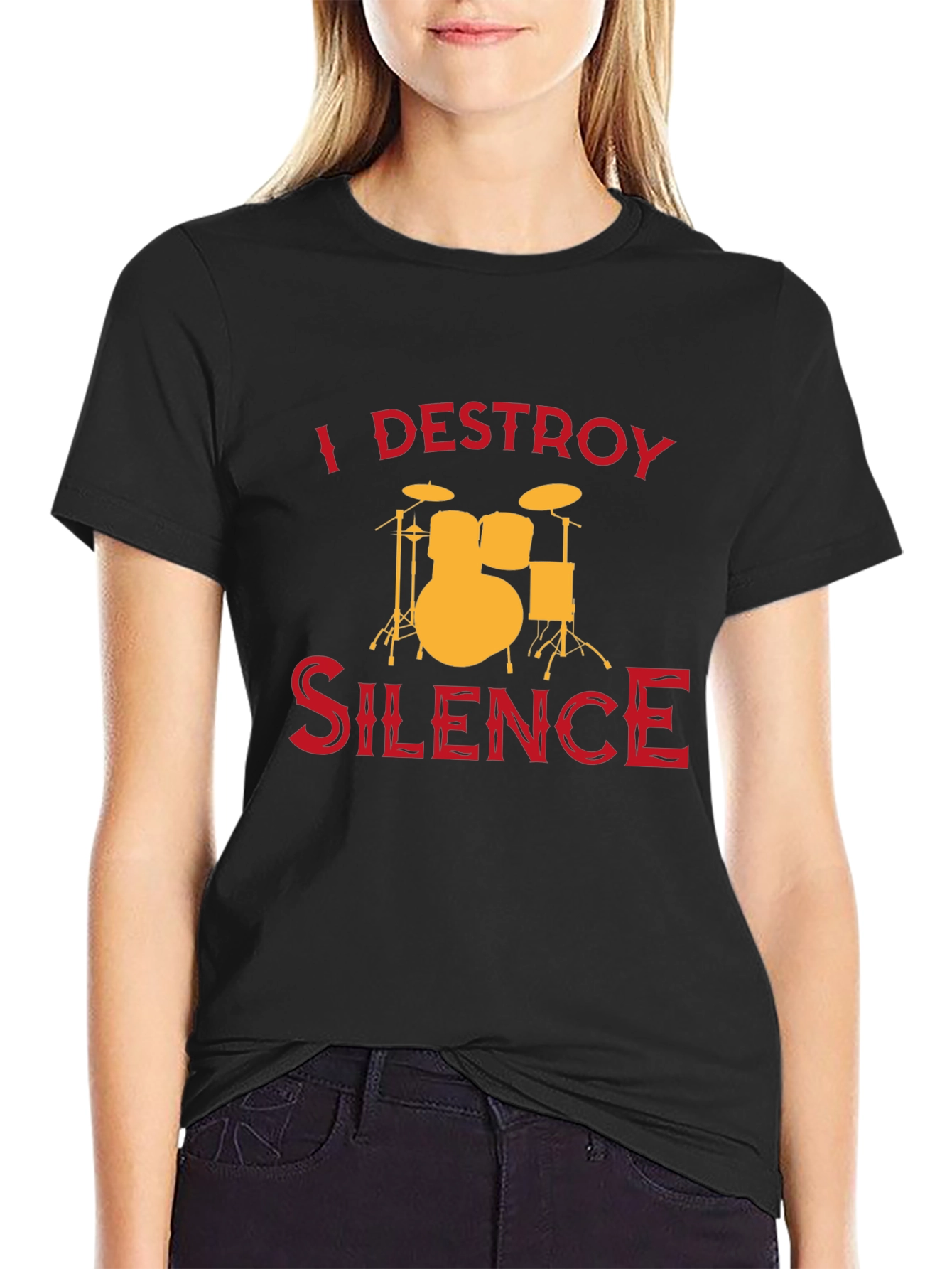 I Destroy Silence Drummer T-Shirt - Music Lover Tee