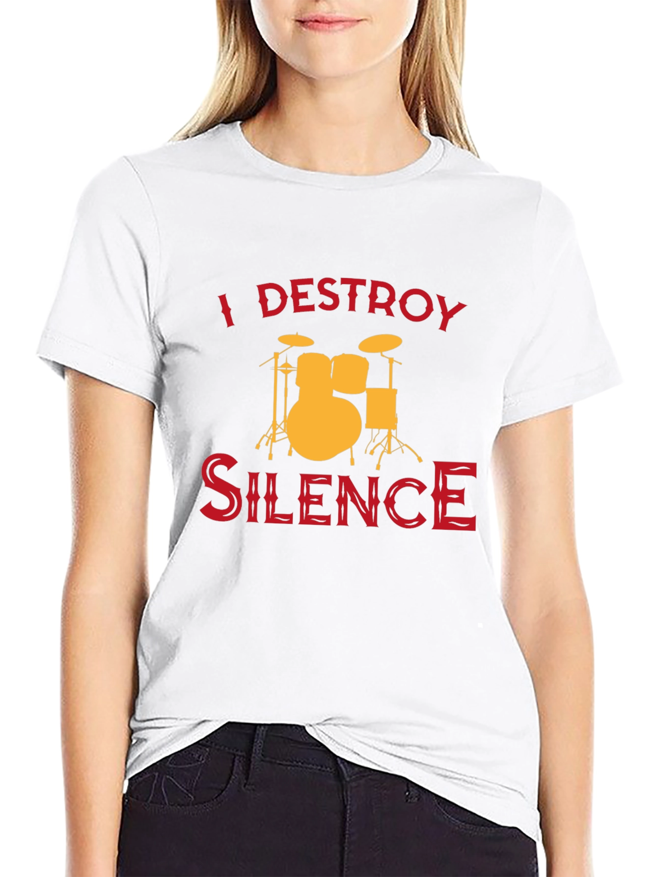 I Destroy Silence Drummer T-Shirt - Music Lover Tee