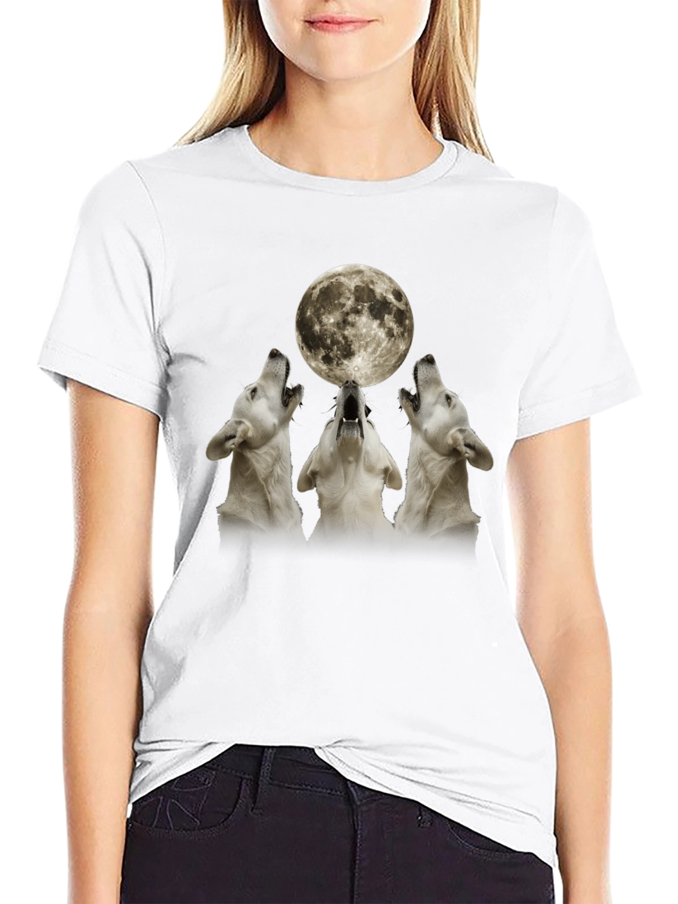 Wolf Moon Graphic T-Shirt - Black