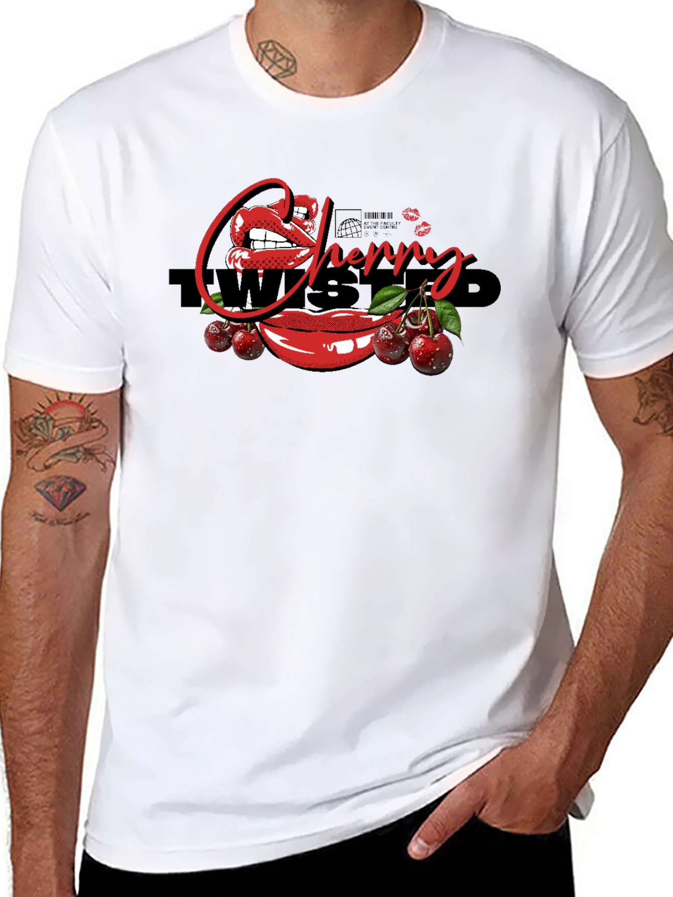 Cherry Twisted Graphic Print T-Shirt
