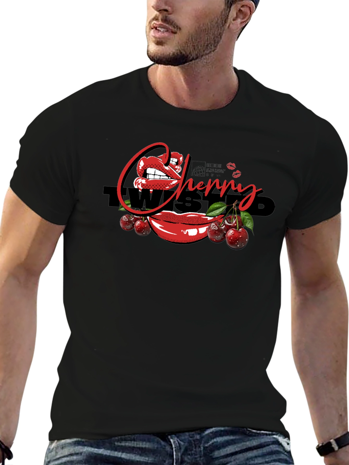 Cherry Twisted Graphic Print T-Shirt