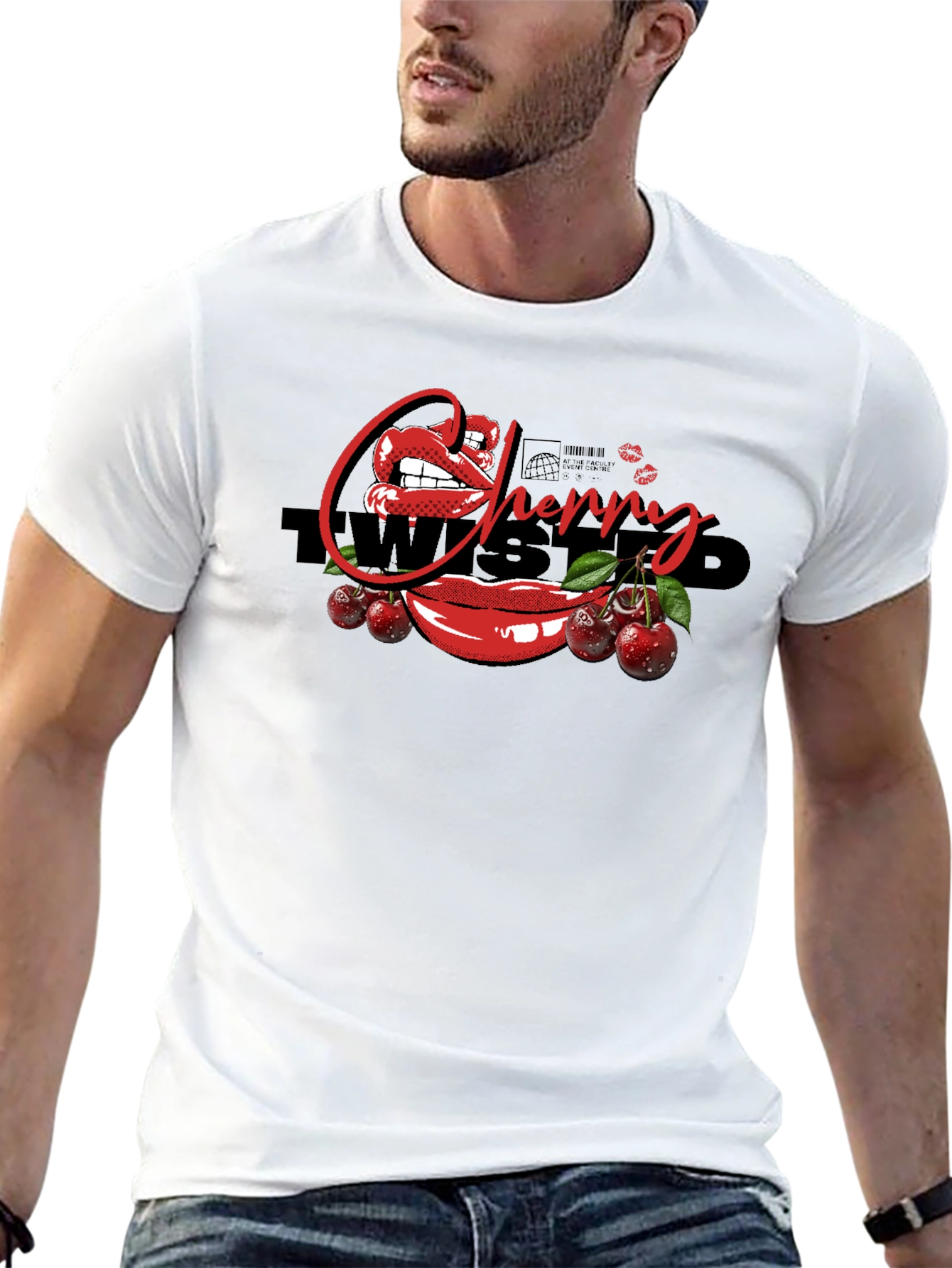 Cherry Twisted Graphic Print T-Shirt