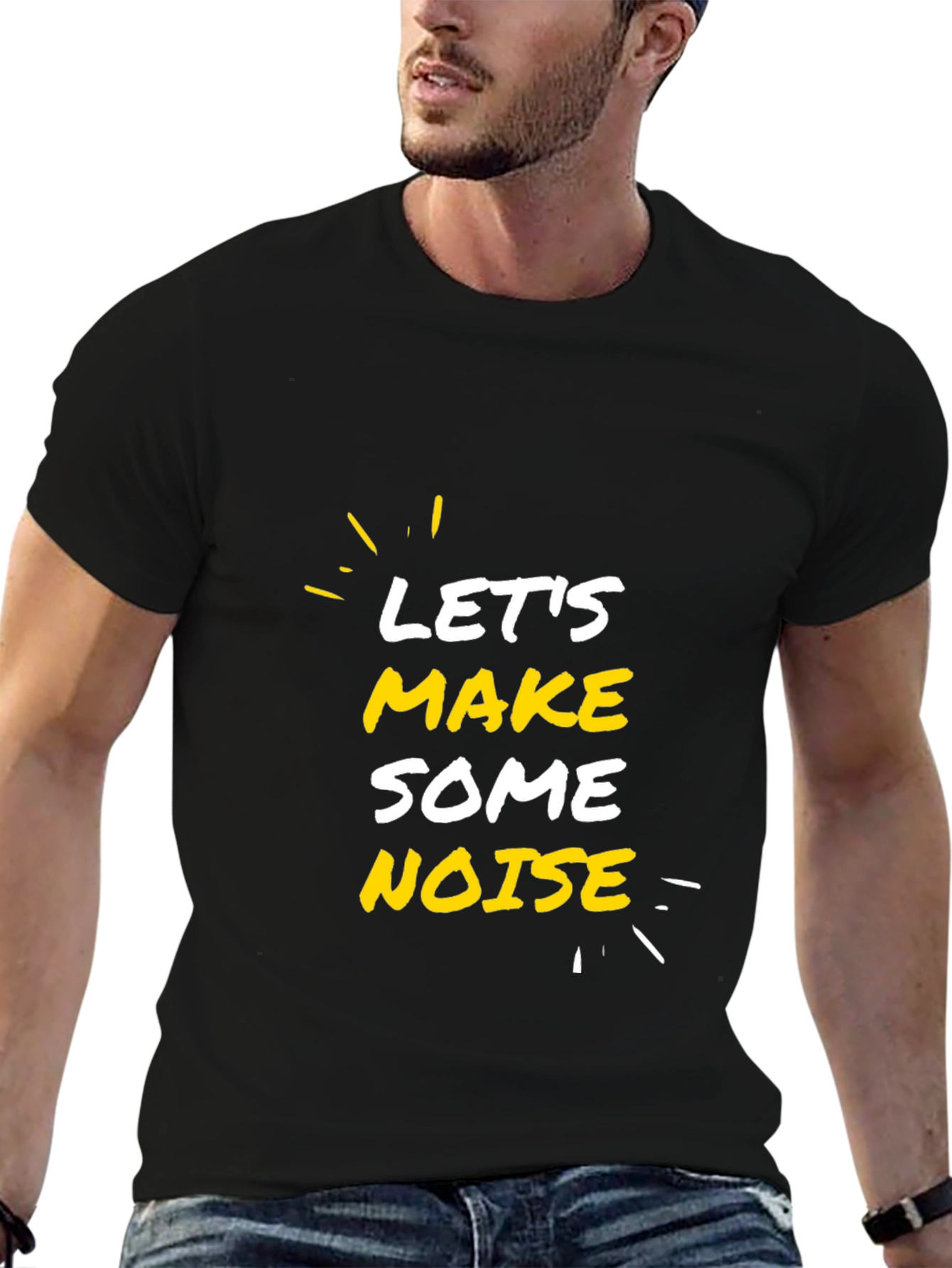 Lets Make Some Noise Black Graphic Tee