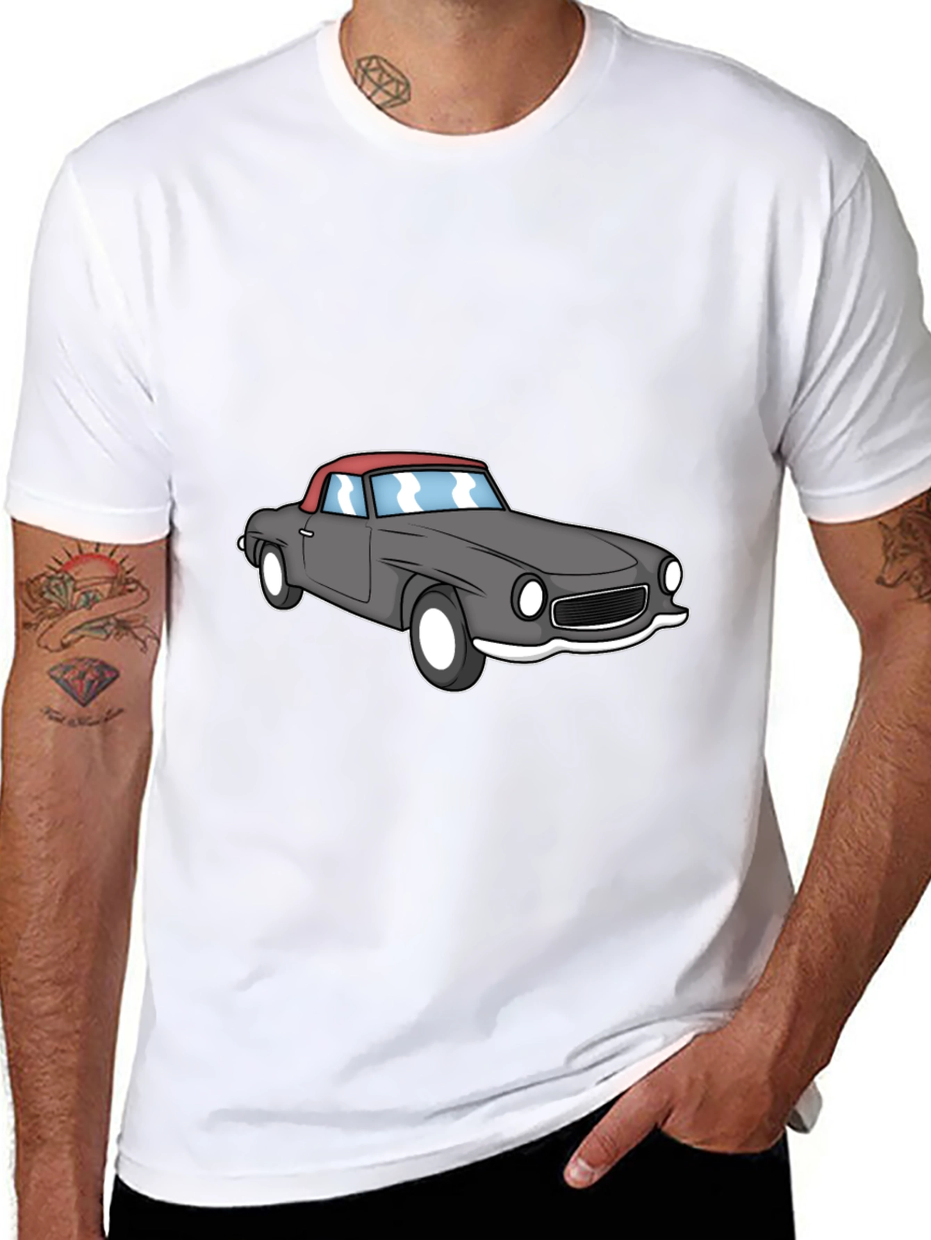 Classic Car Graphic Tee - Mens Black T-Shirt