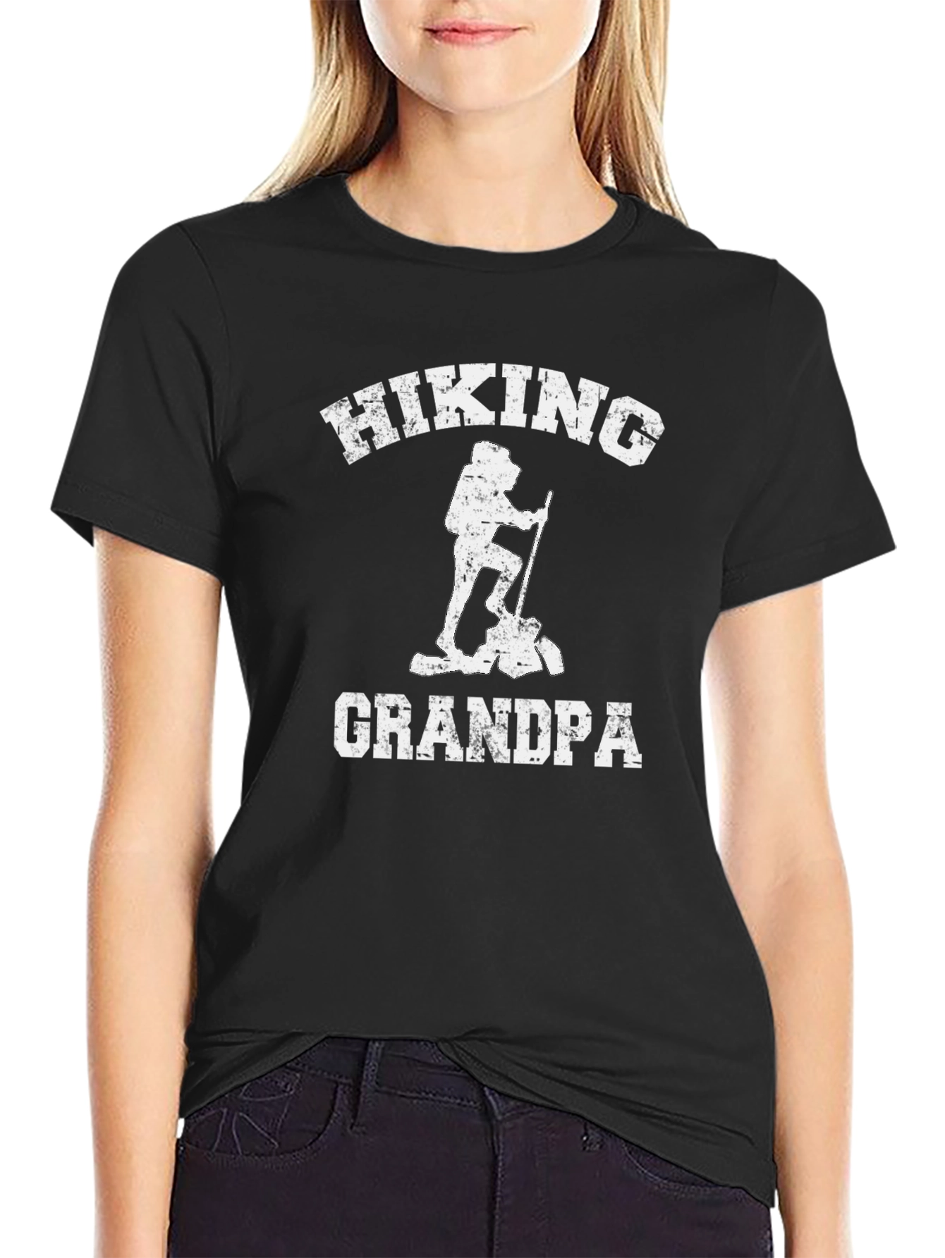 Hiking Grandpa Graphic T-Shirt - Black