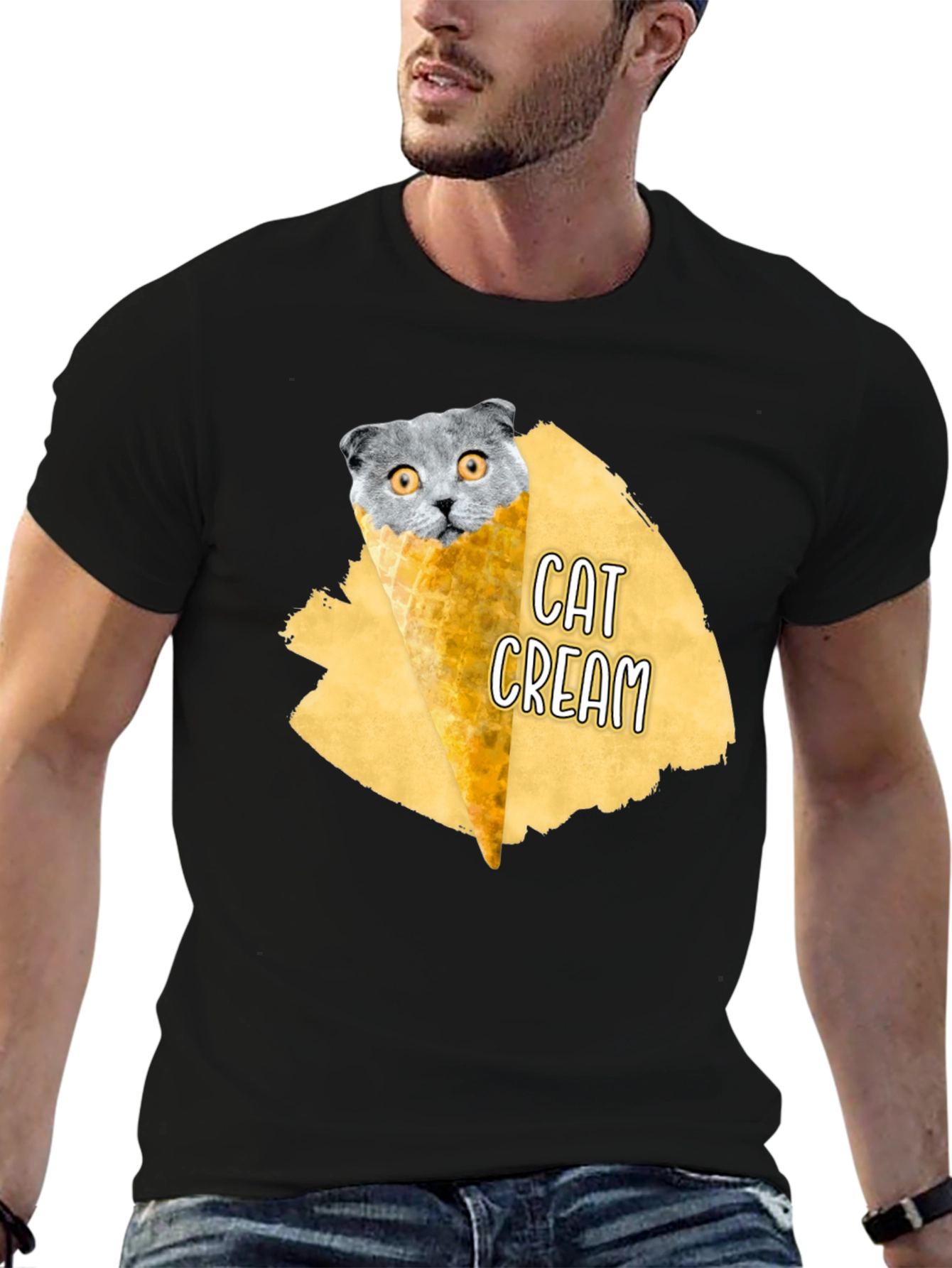 Cat Cream T-Shirt - Funny Graphic Tee