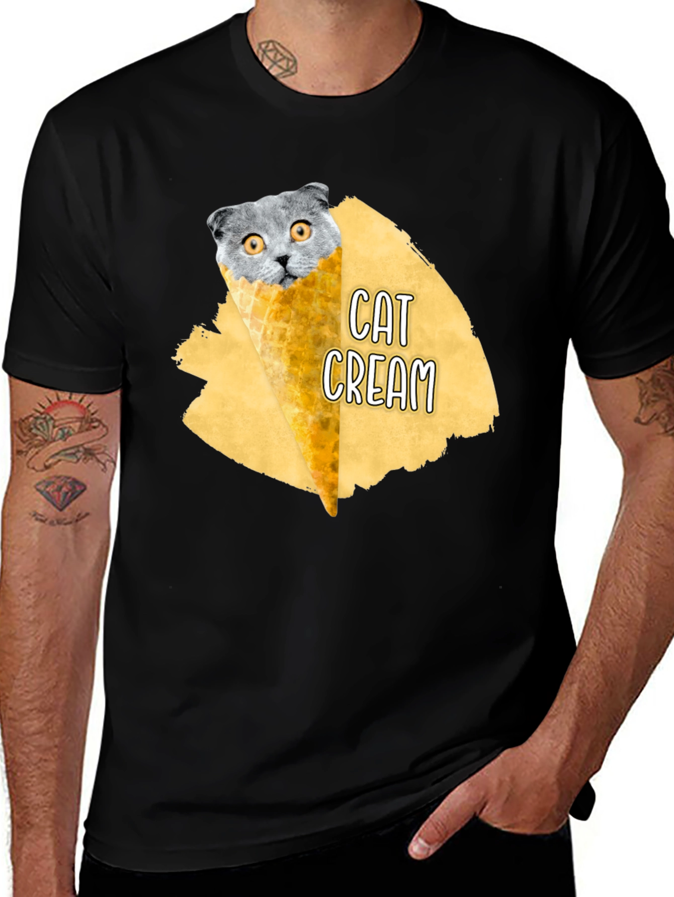Cat Cream T-Shirt - Funny Graphic Tee
