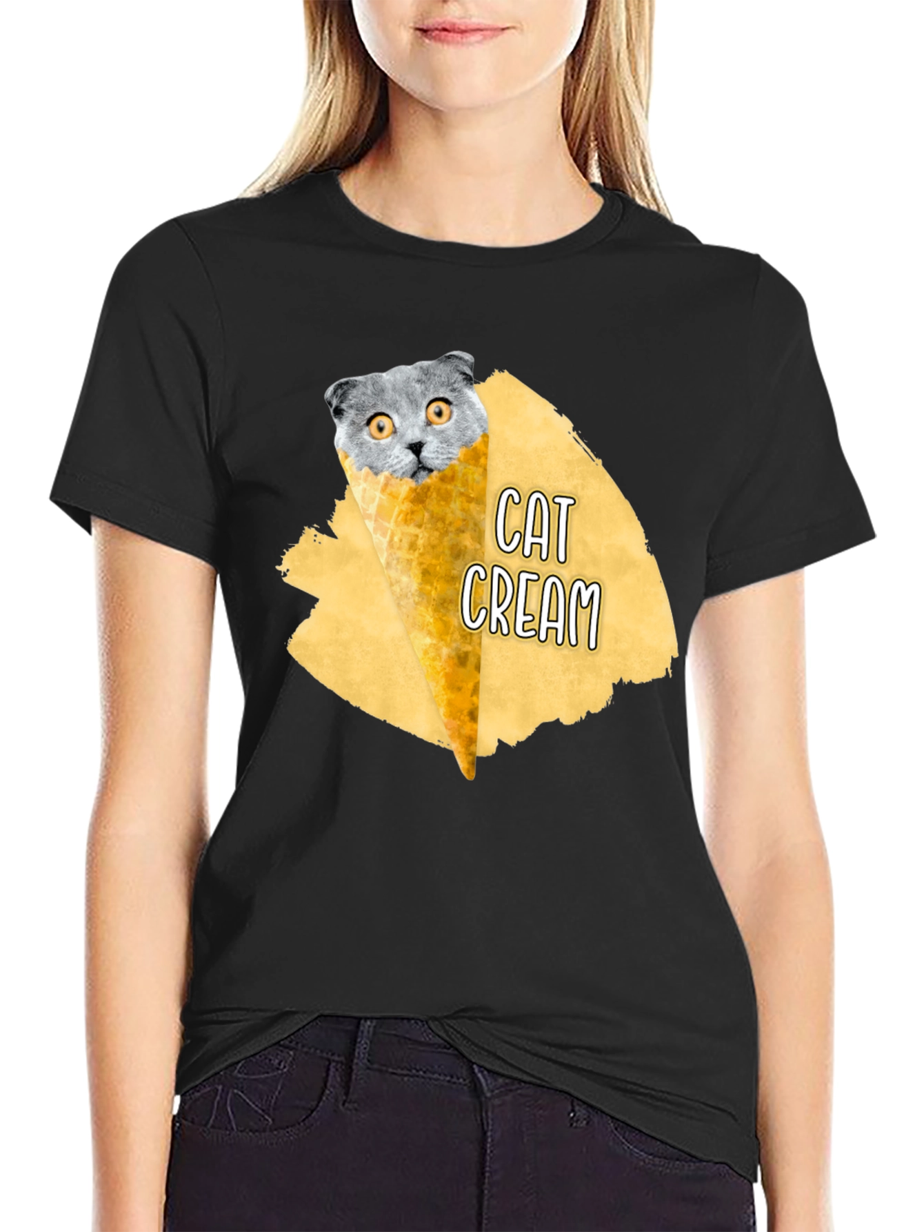 Cat Cream T-Shirt - Funny Graphic Tee