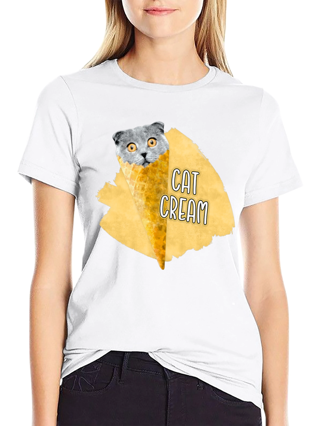 Cat Cream T-Shirt - Funny Graphic Tee