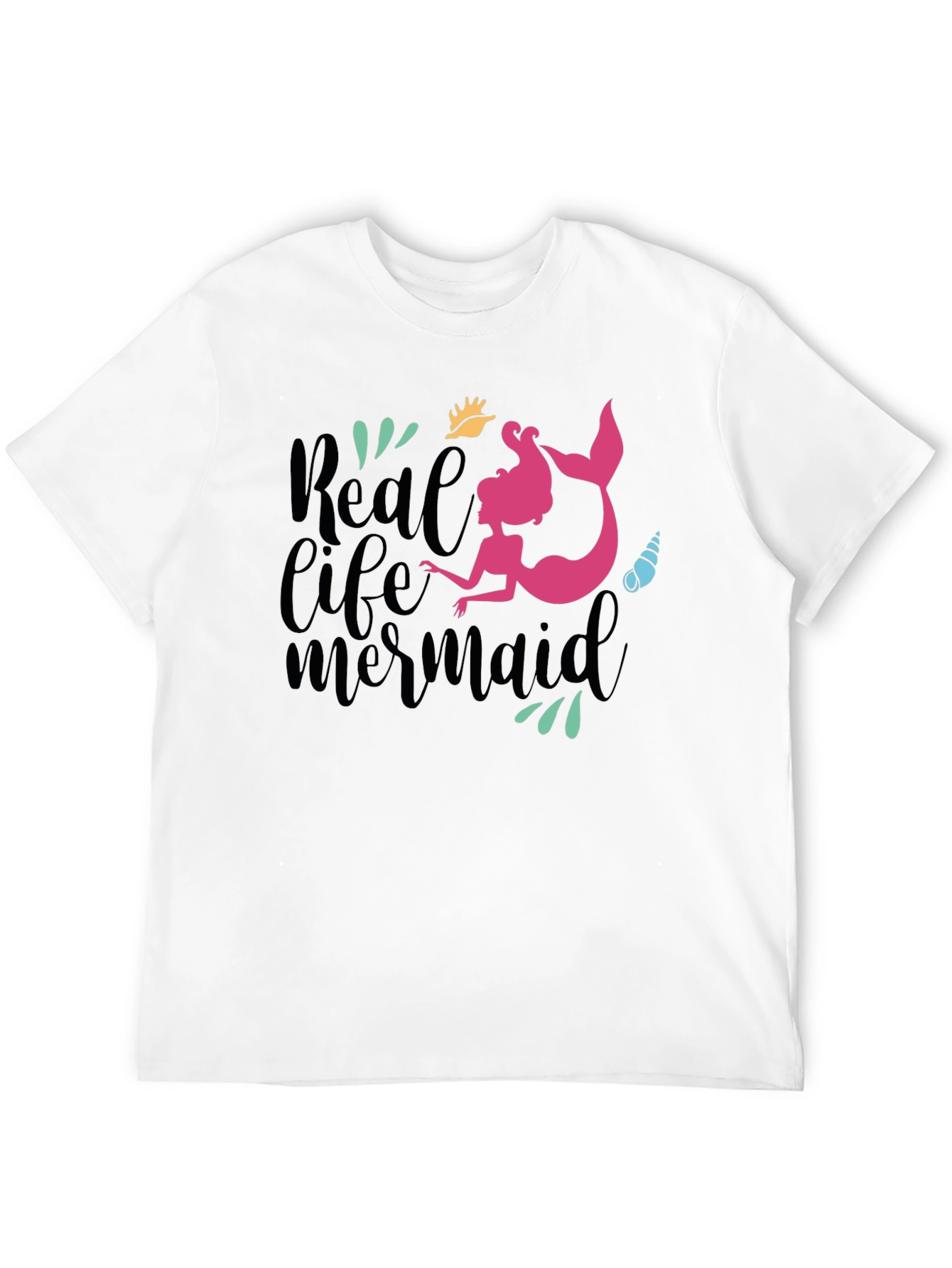 Real Life Mermaid Graphic Tee - Black