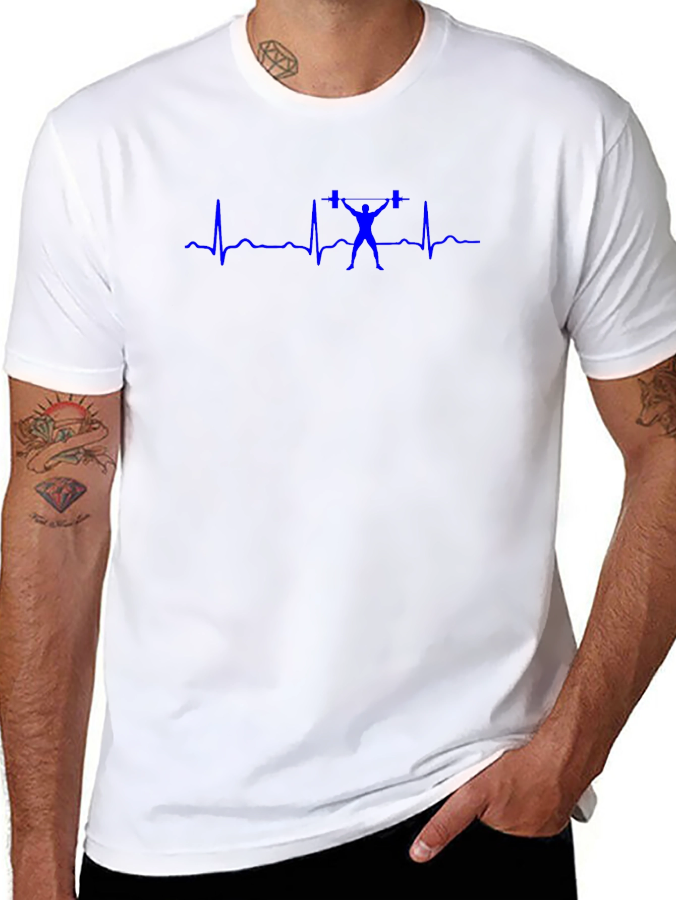 Weightlifting Heartbeat Black T-Shirt