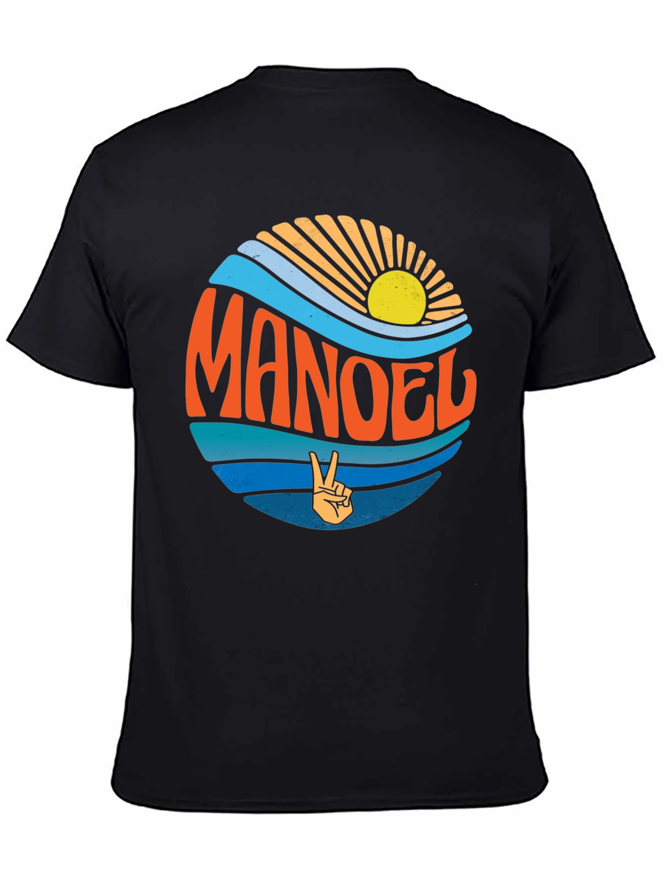 Retro MANOEL Graphic Tee - Black