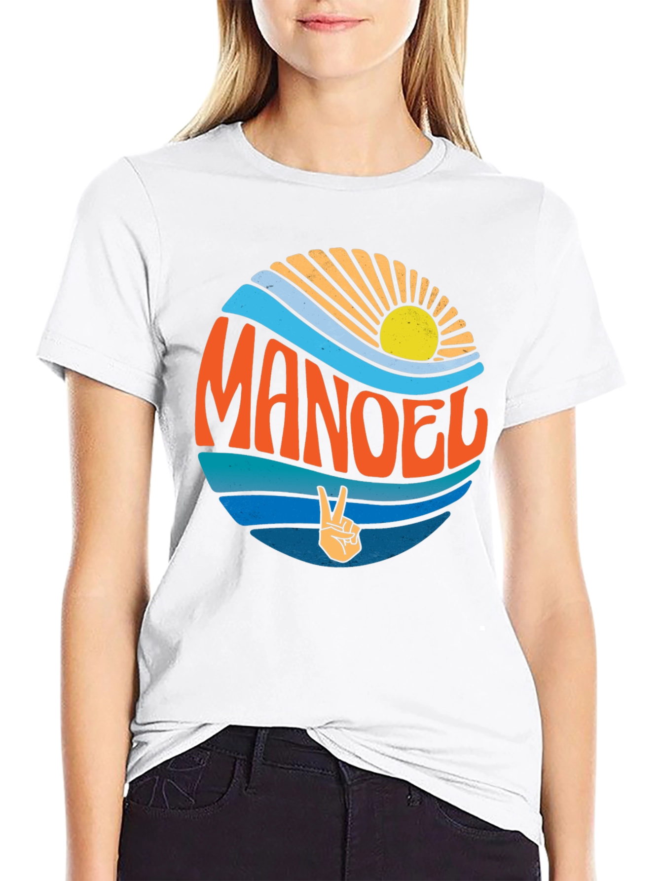 Retro MANOEL Graphic Tee - Black