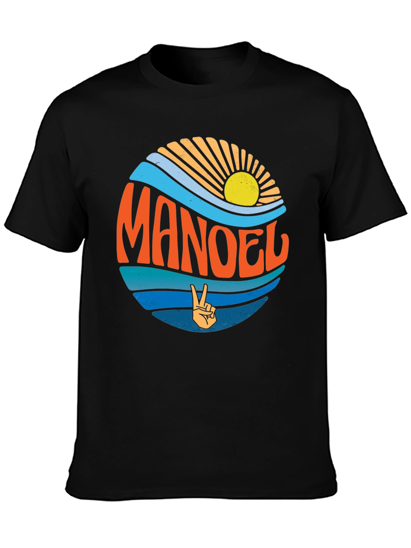 Retro MANOEL Graphic Tee - Black