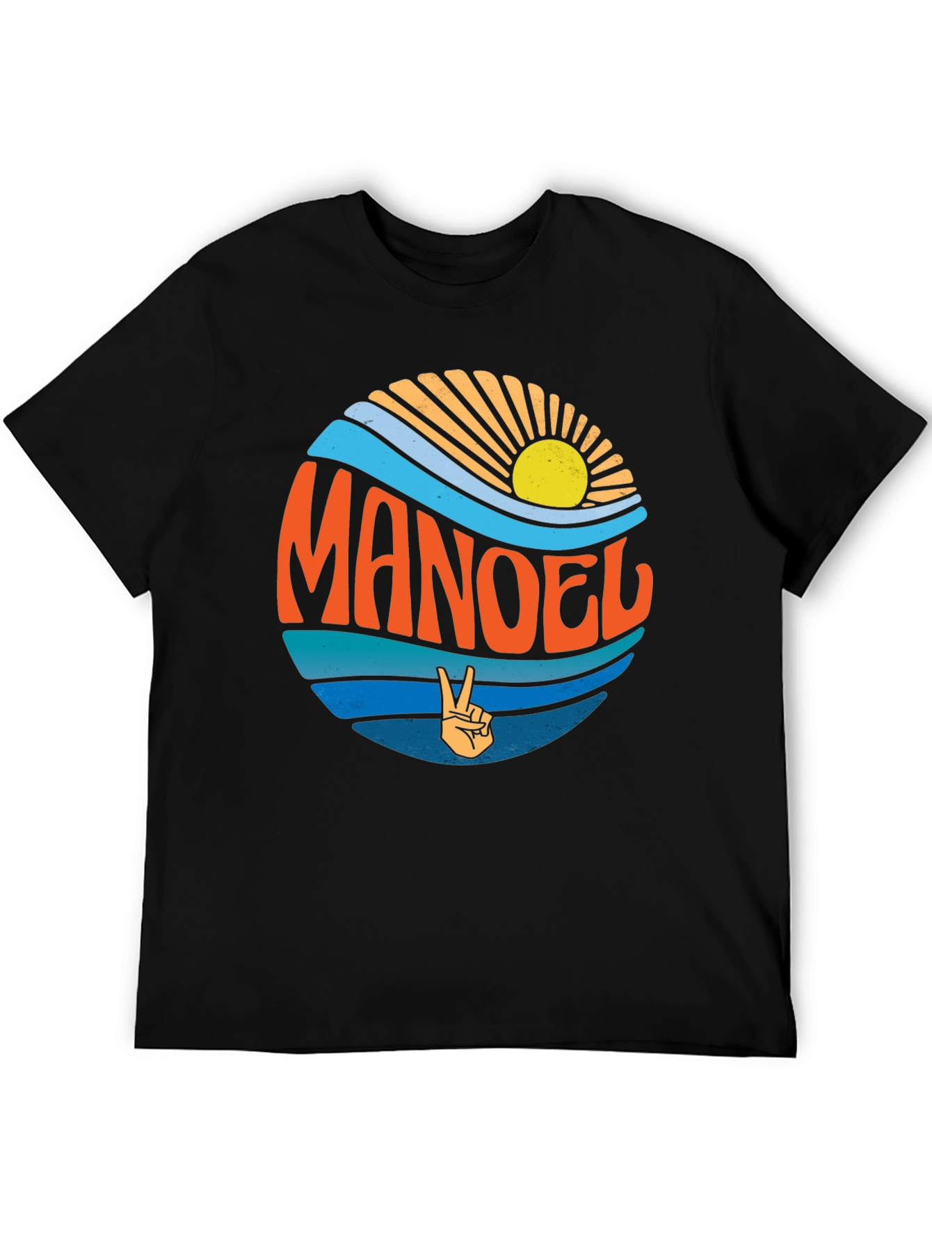 Retro MANOEL Graphic Tee - Black