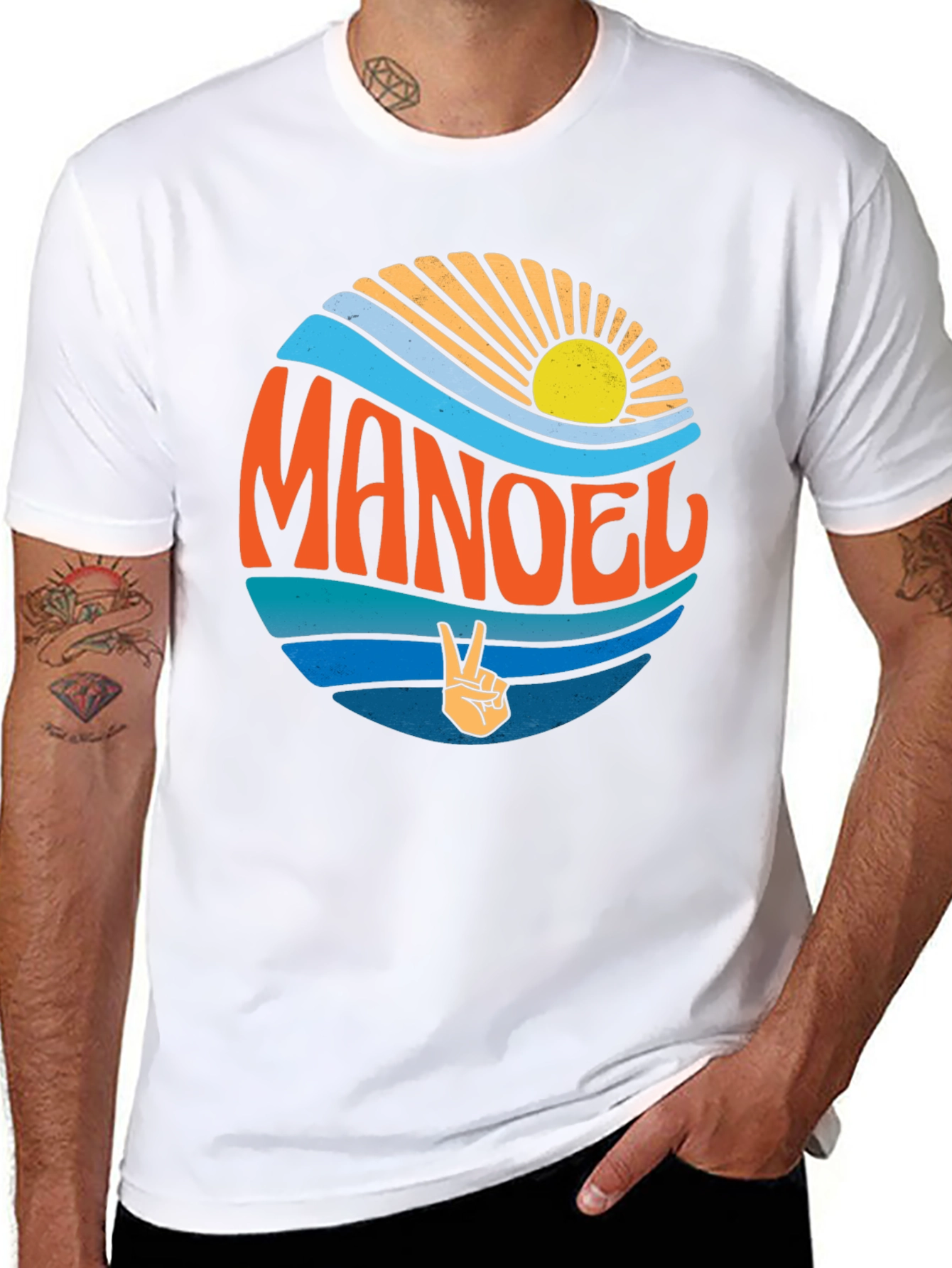 Retro MANOEL Graphic Tee - Black
