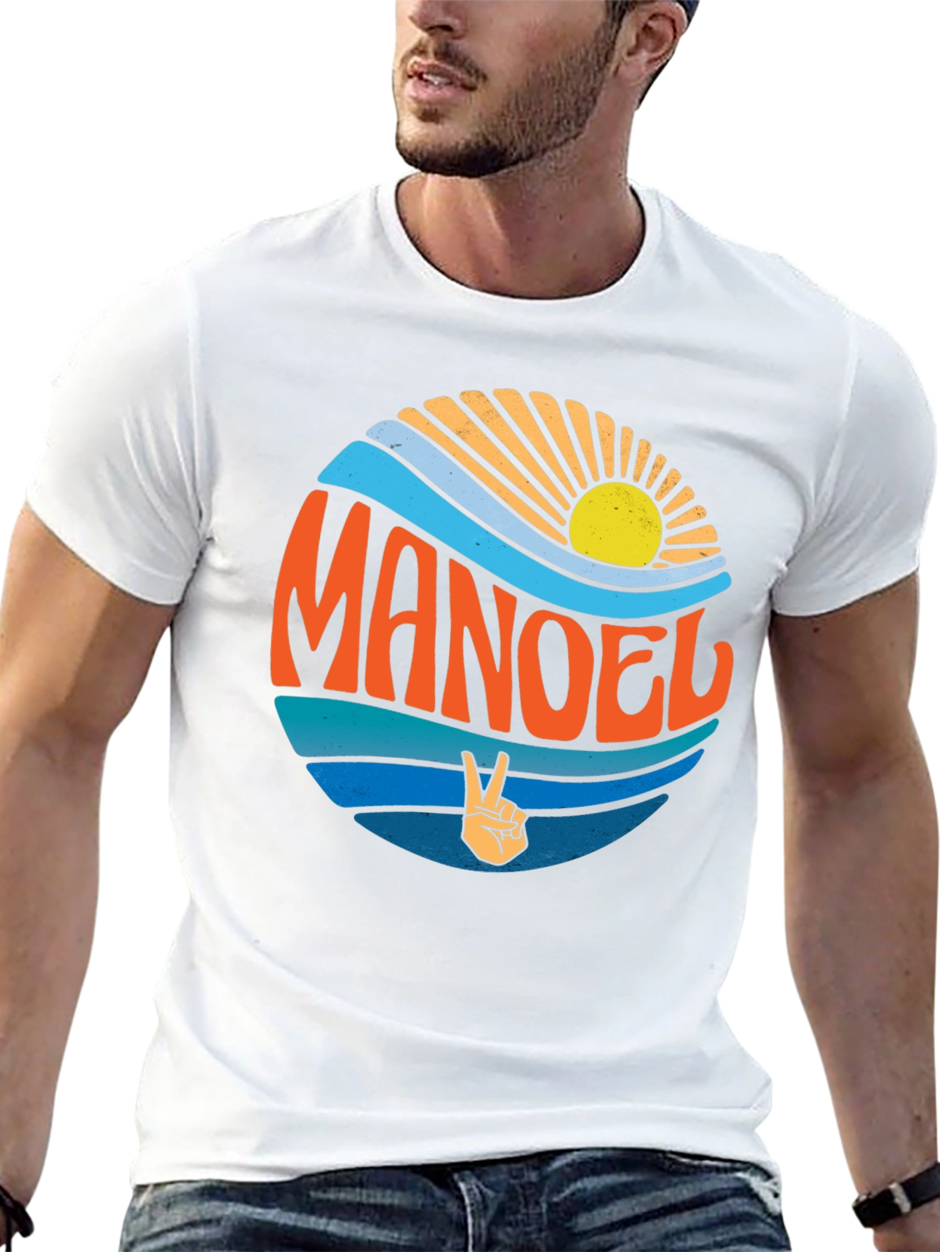 Retro MANOEL Graphic Tee - Black