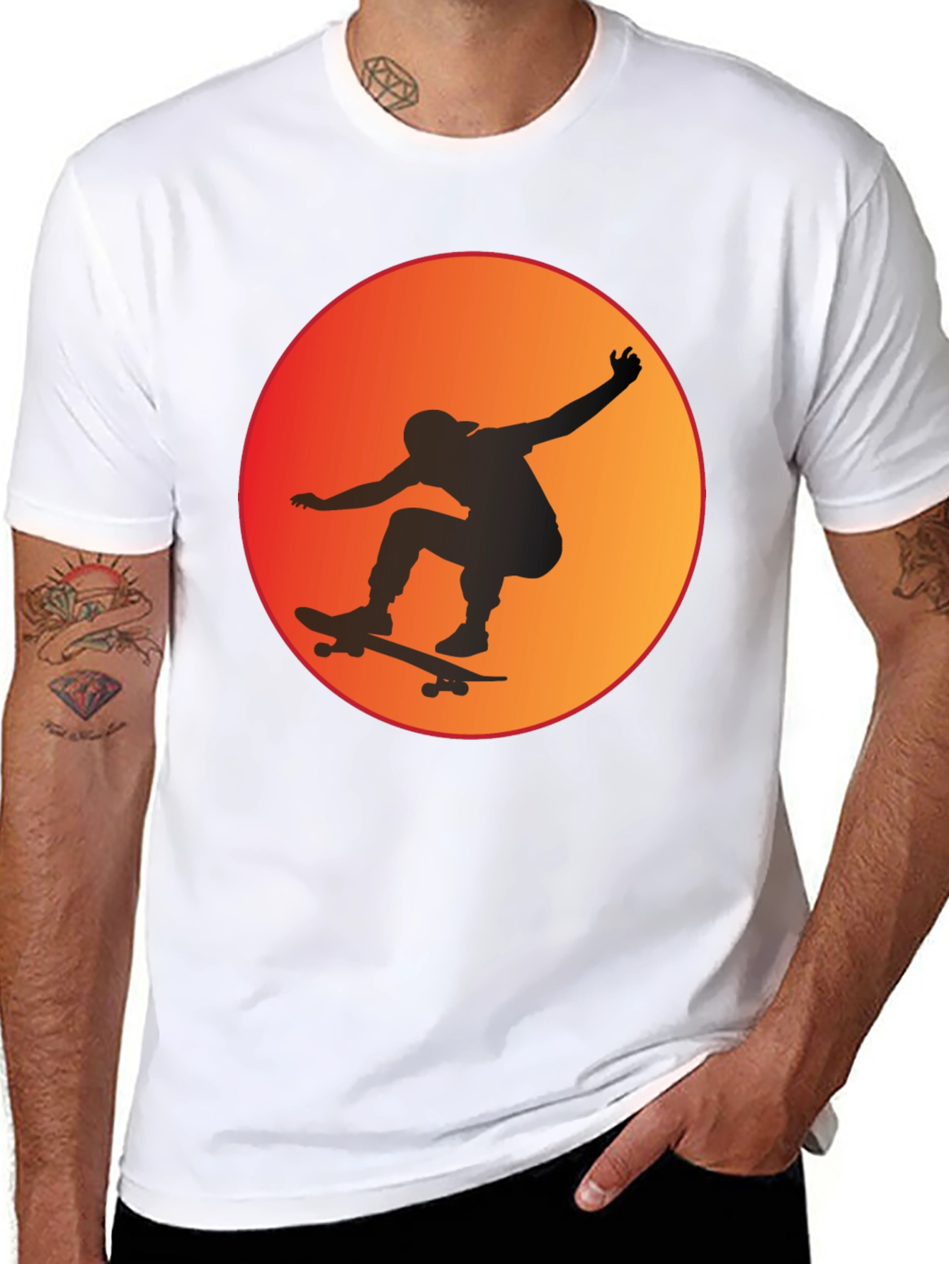 Skateboarder Sunset Graphic Tee