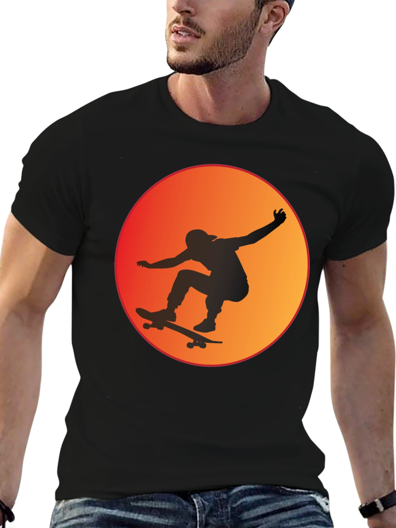 Skateboarder Sunset Graphic Tee