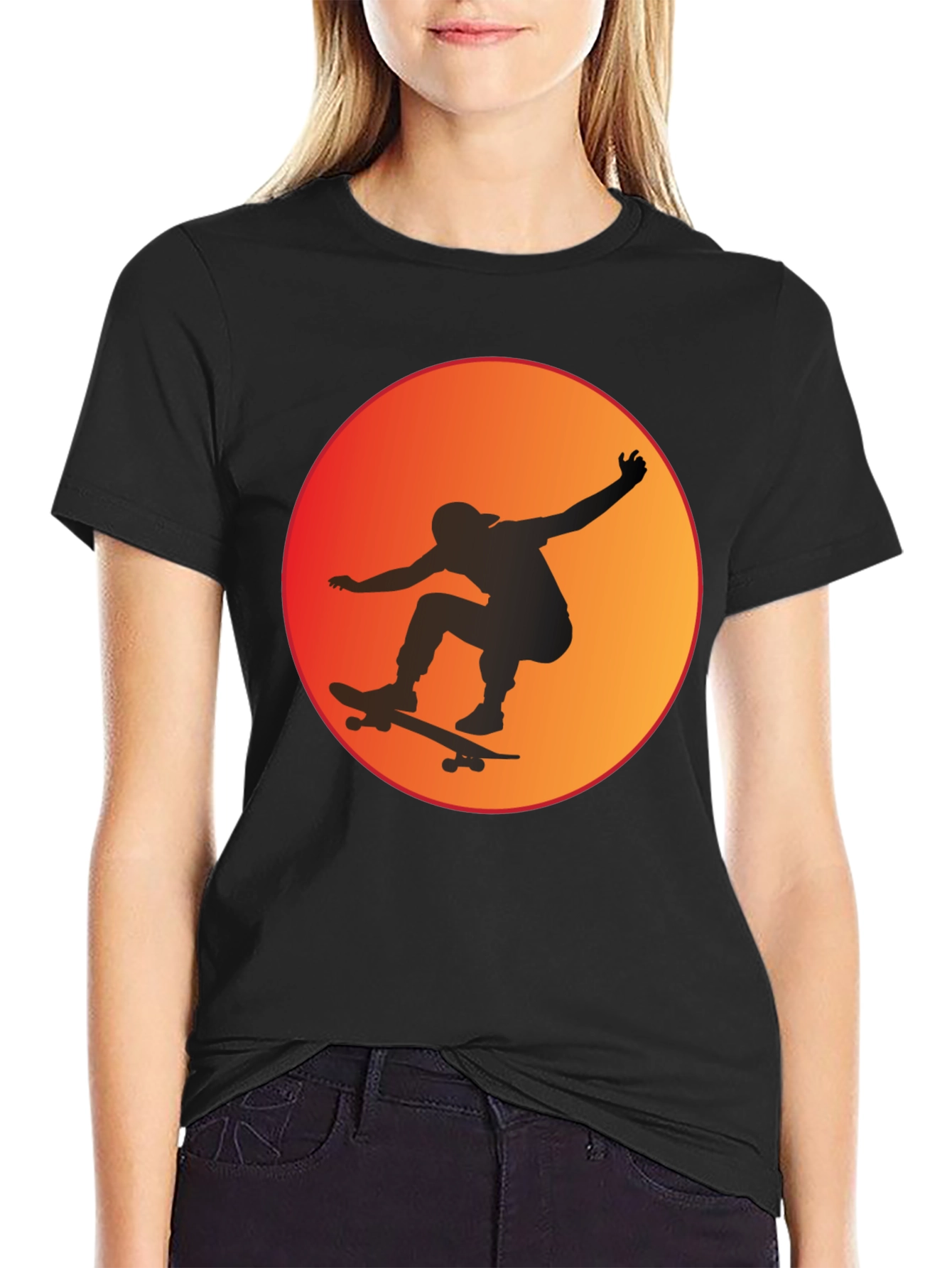 Skateboarder Sunset Graphic Tee