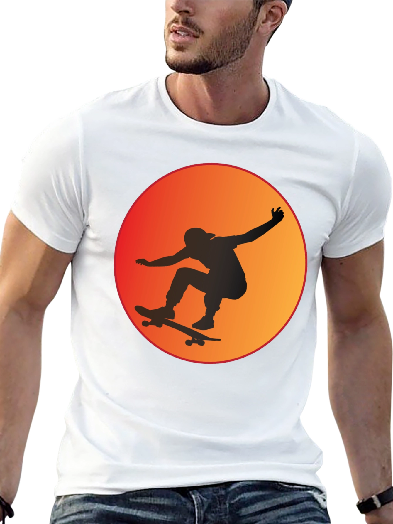 Skateboarder Sunset Graphic Tee