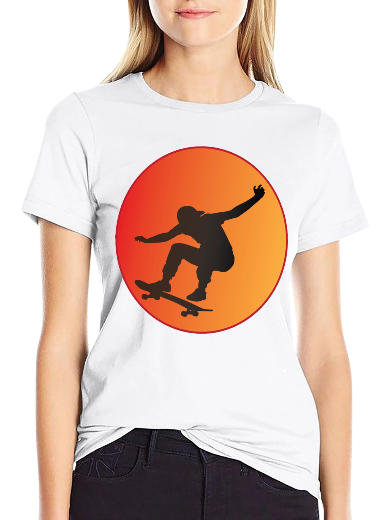 Skateboarder Sunset Graphic Tee