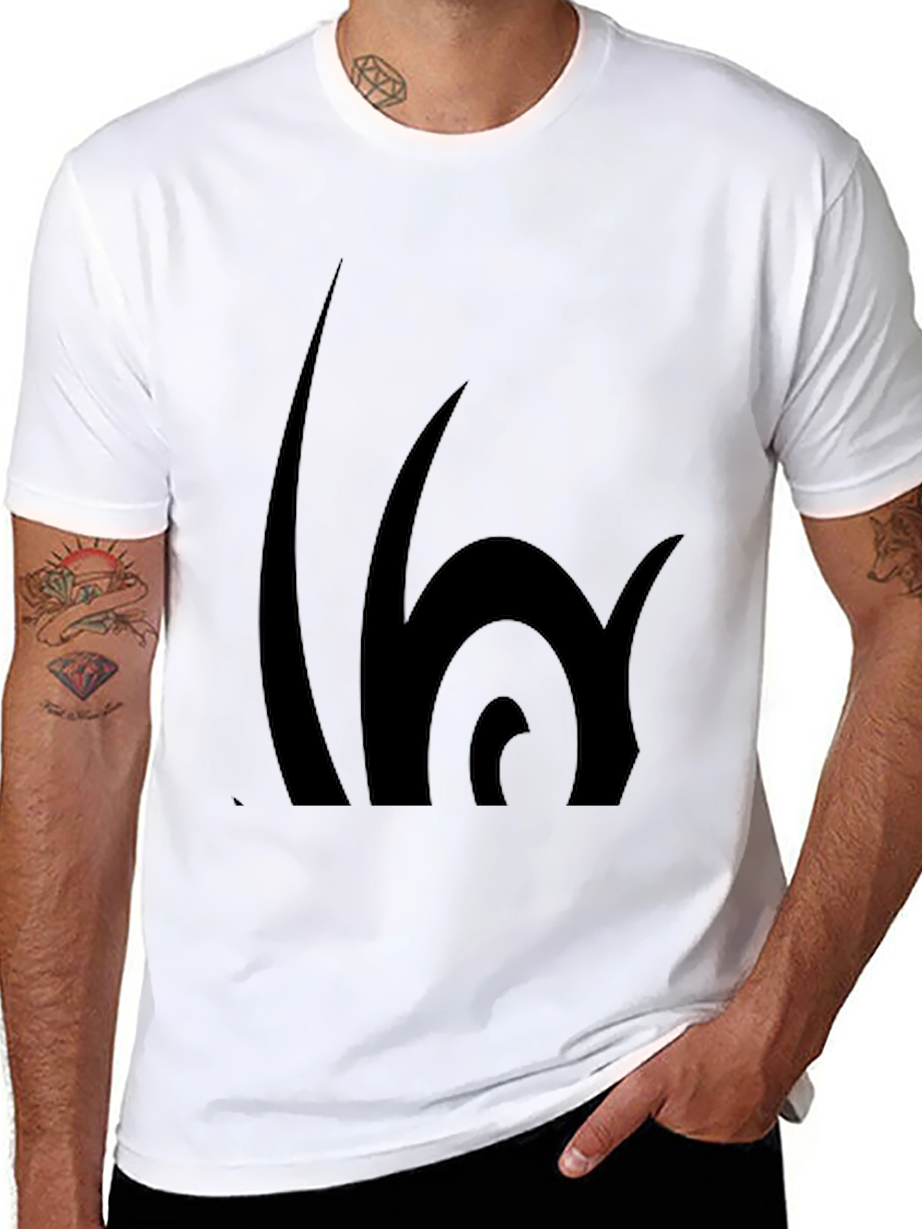 Abstract Graphic Print Mens Black T-Shirt