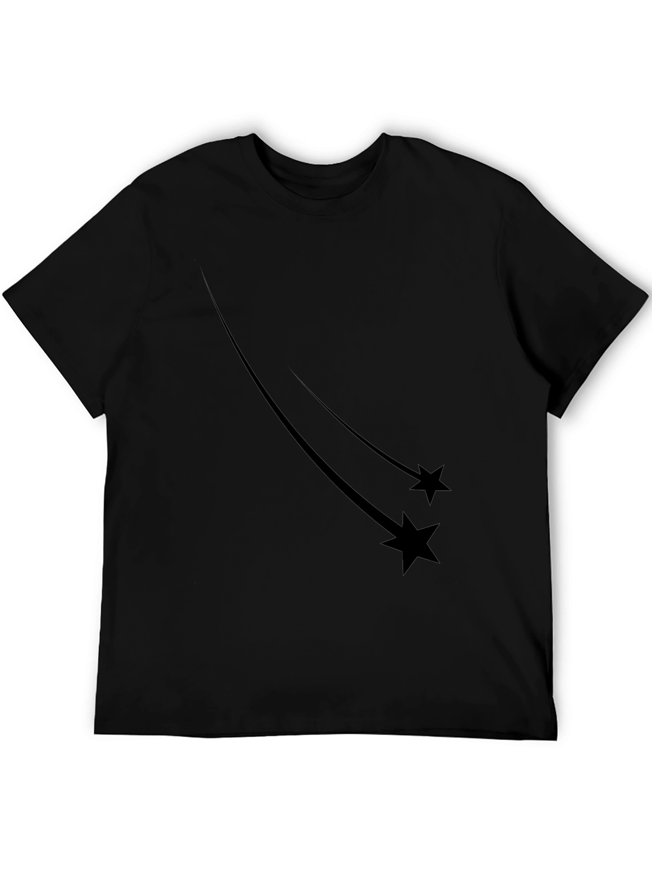 Mens Black Shooting Star Graphic Tee