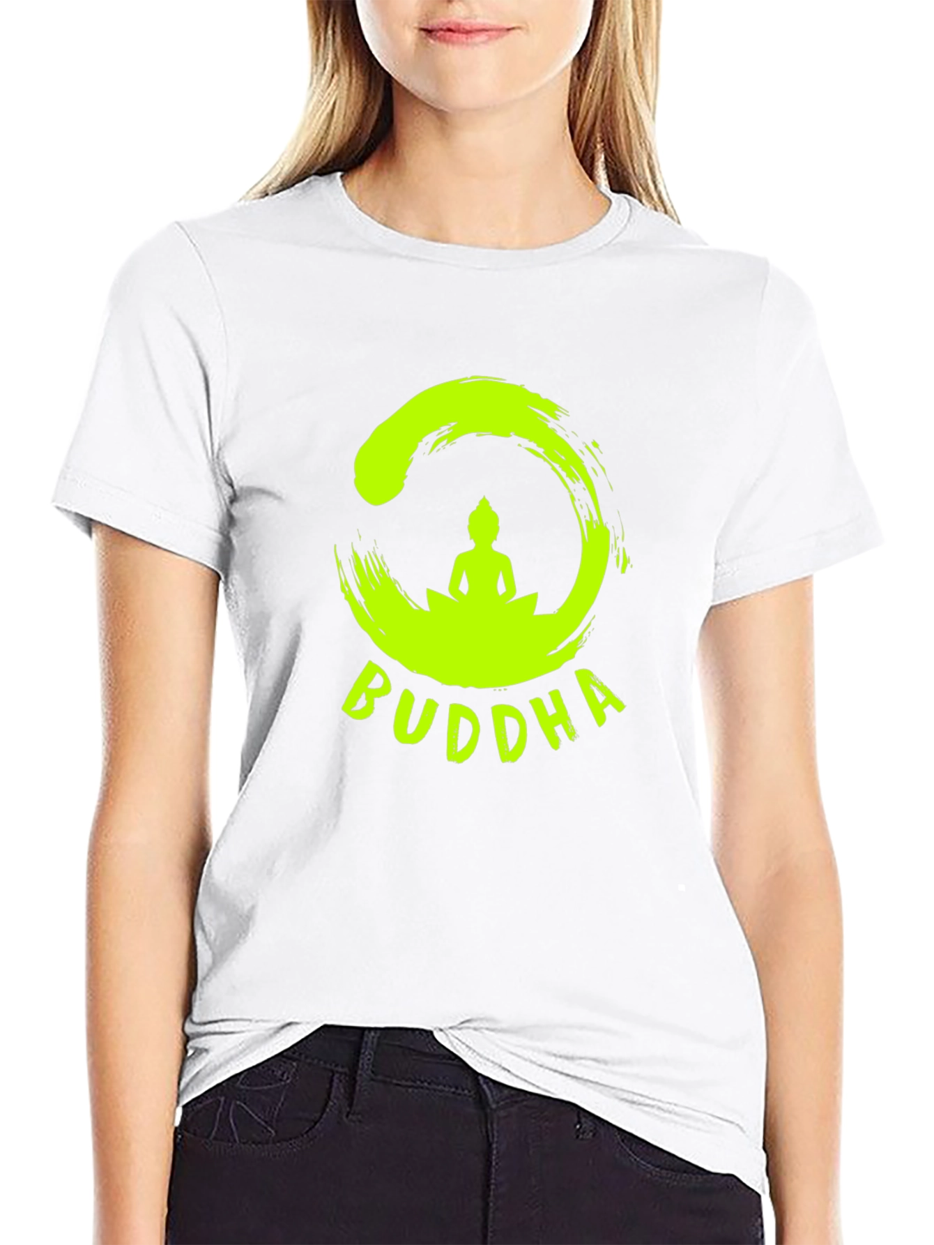 Buddha Graphic Print Black T-Shirt