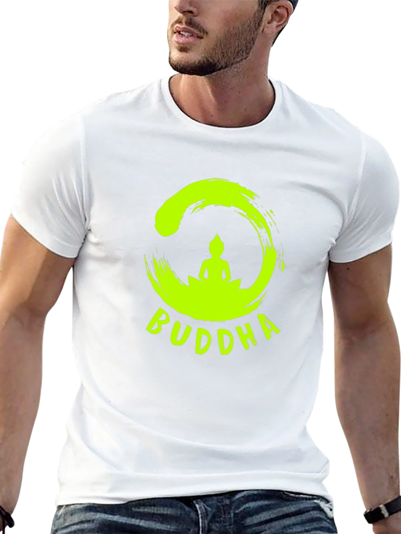 Buddha Graphic Print Black T-Shirt