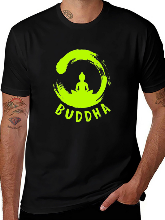 Buddha Graphic Print Black T-Shirt